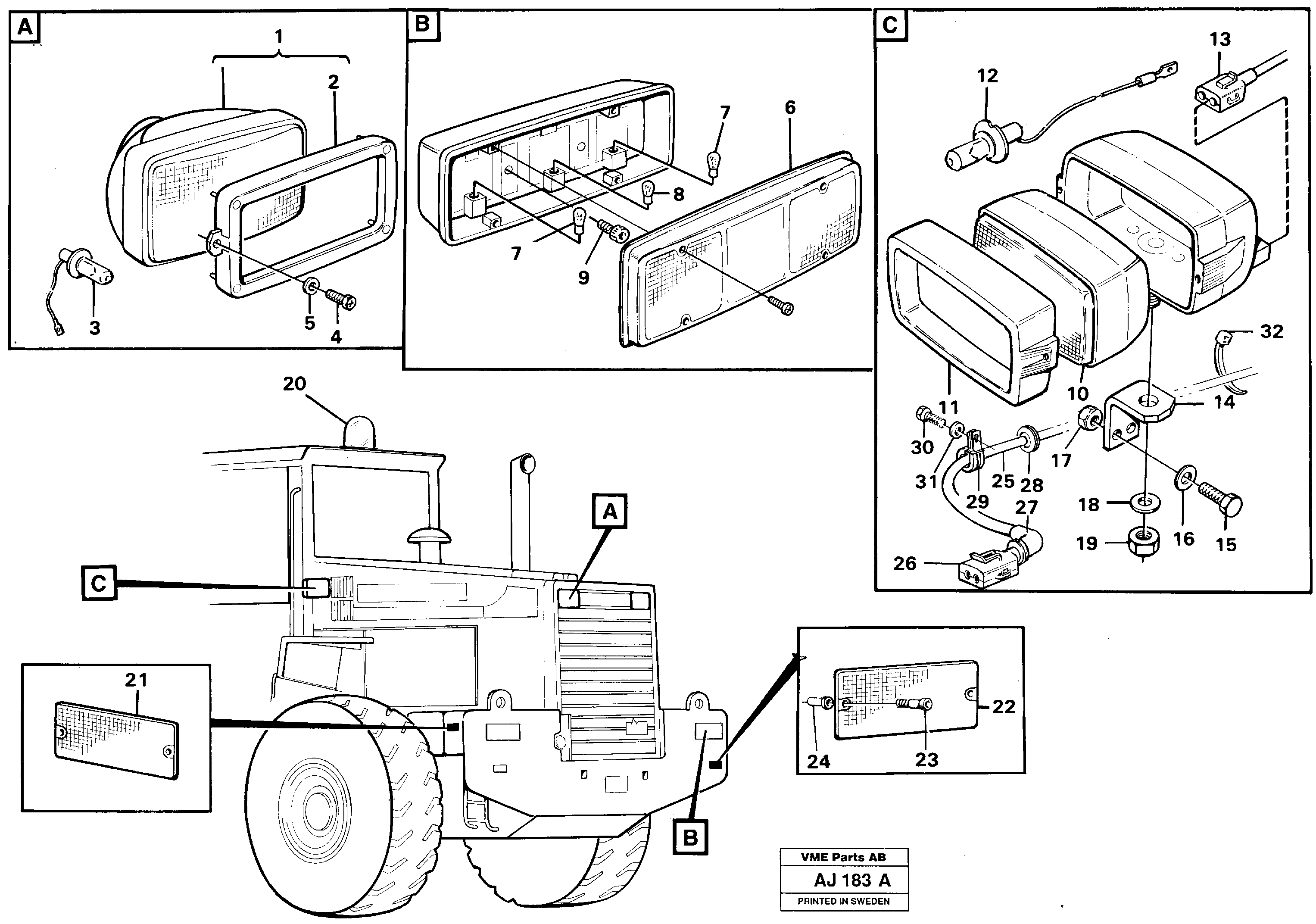 Схема запчастей Volvo L120B - 43959 Lighting,rear L120B VOLVO BM VOLVO BM L120B