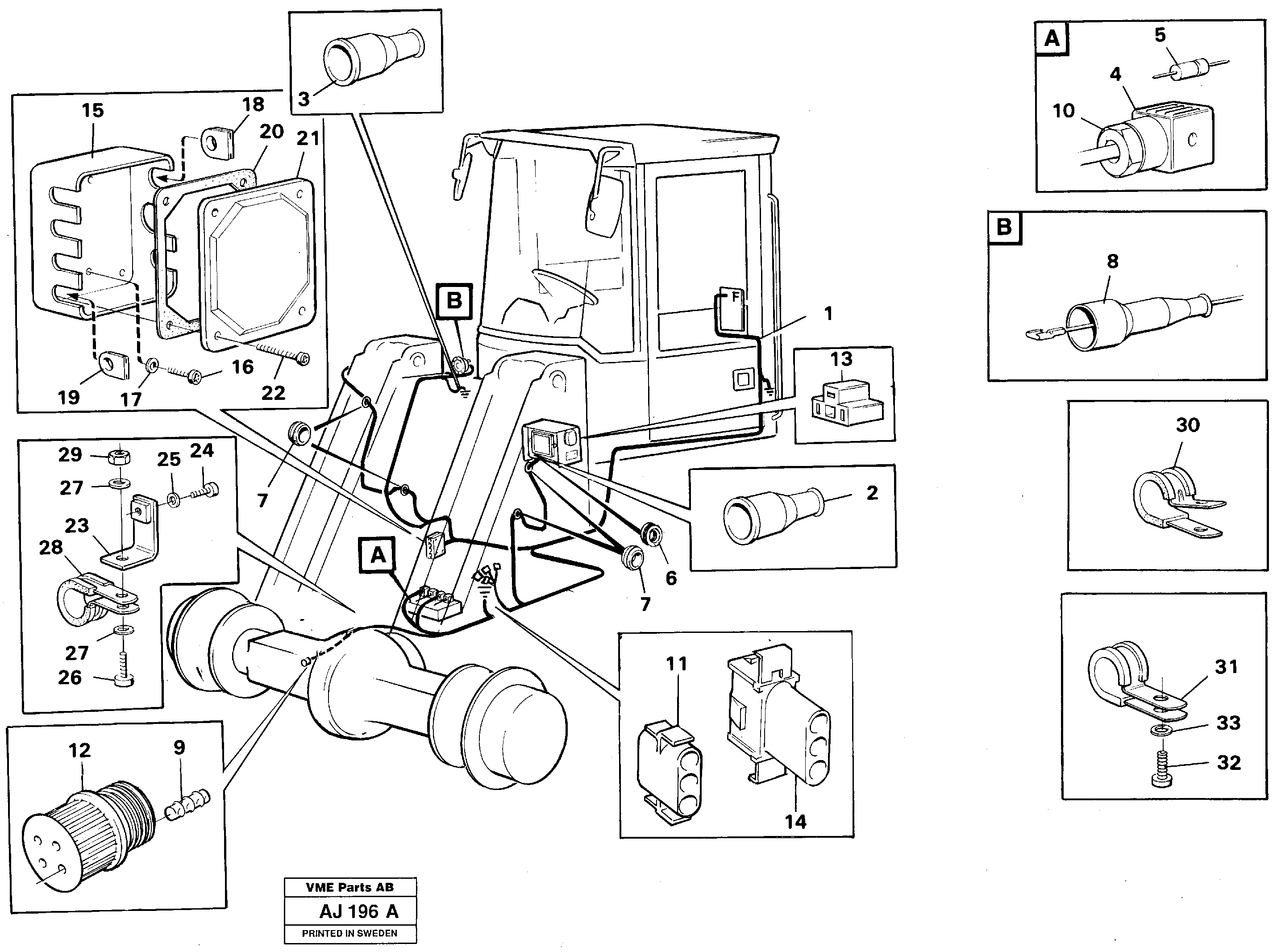 Схема запчастей Volvo L120B - 44630 Cable harness, front L120B VOLVO BM VOLVO BM L120B