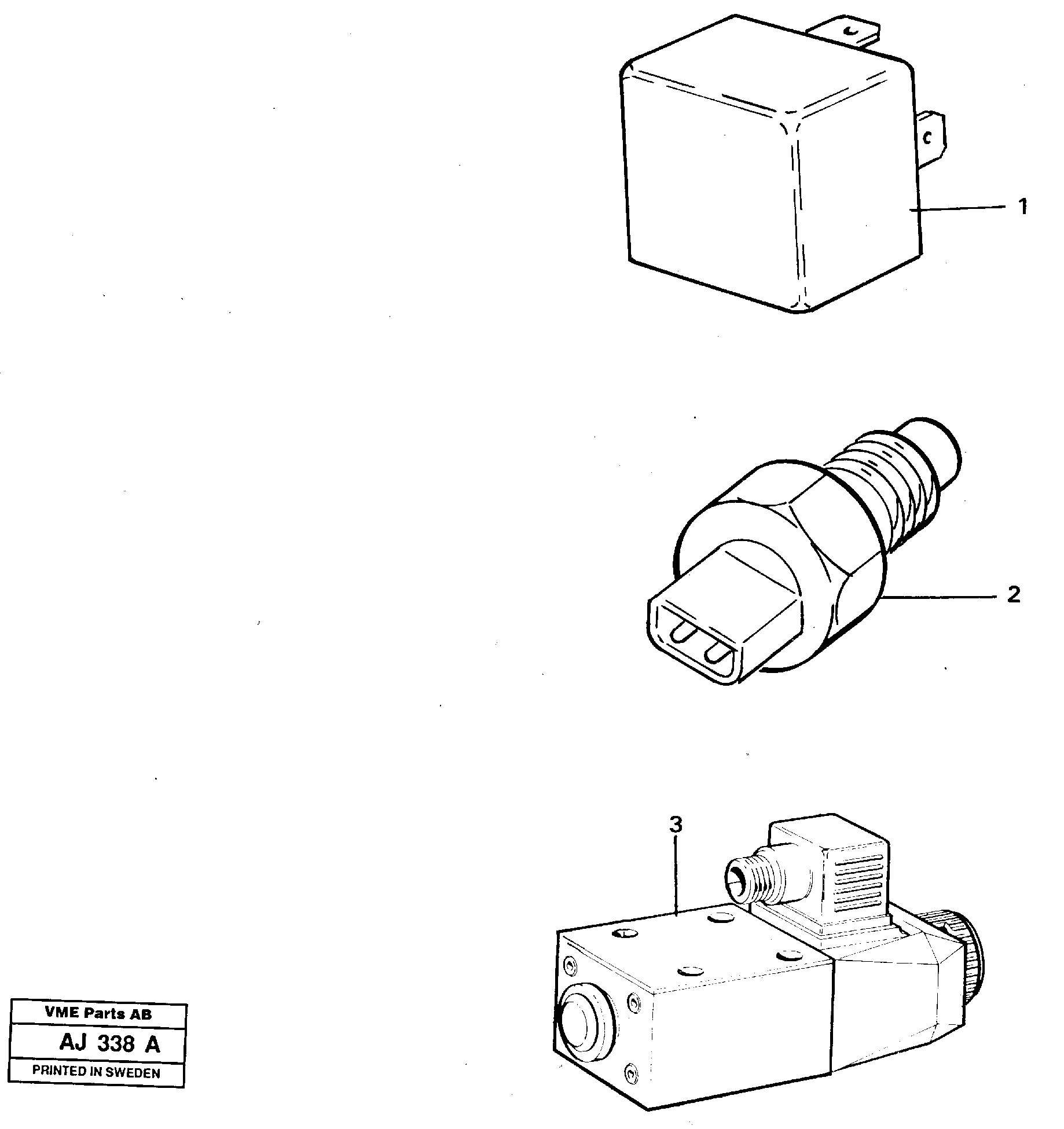 Схема запчастей Volvo L120B - 96849 Relays, sensors and solenoid valves Reference list L120B VOLVO BM VOLVO BM L120B