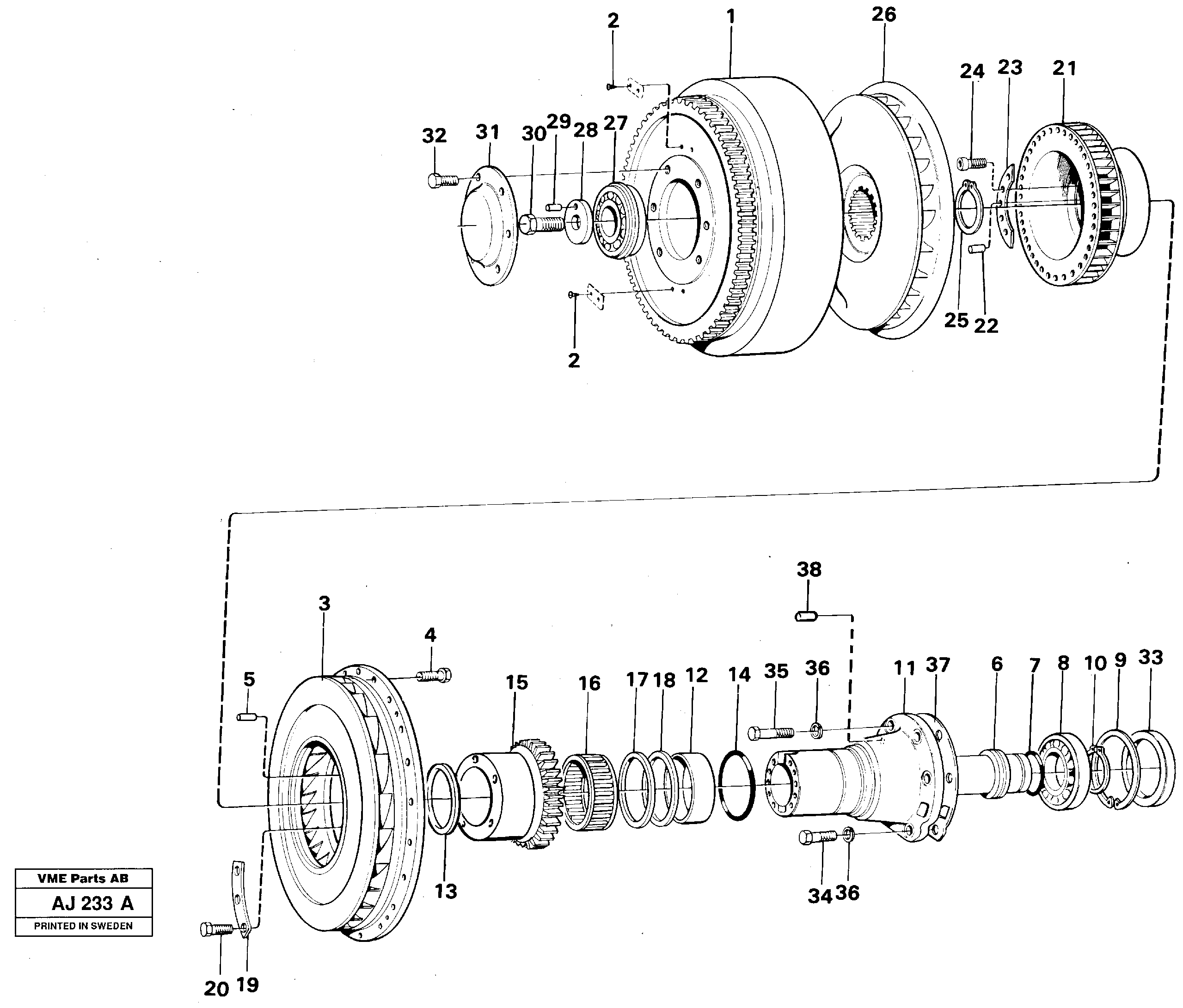 Схема запчастей Volvo L120B - 13994 Torque converter L120B VOLVO BM VOLVO BM L120B