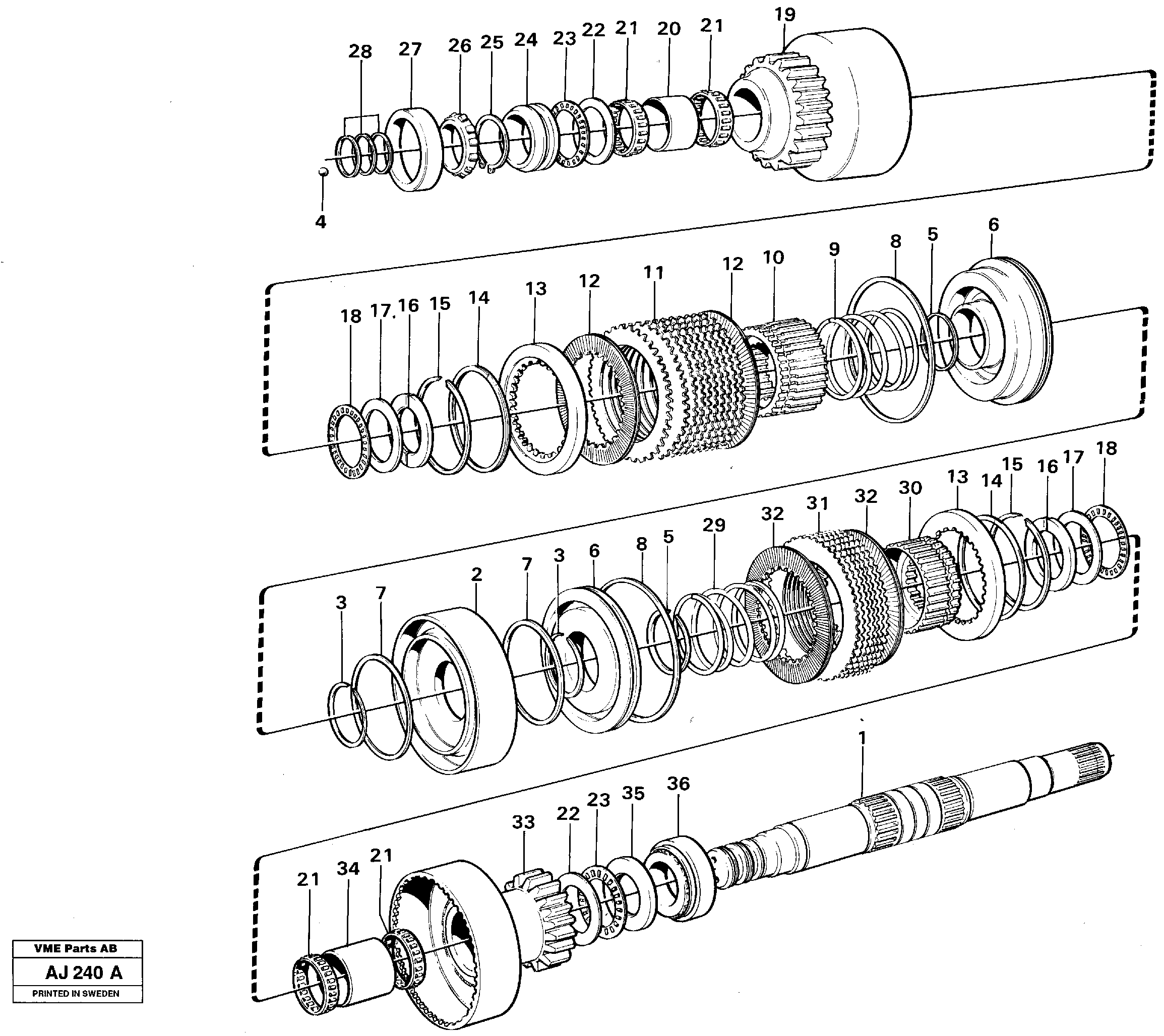 Схема запчастей Volvo L120B - 13998 Clutches 3:rd and 4:th speeds L120B VOLVO BM VOLVO BM L120B