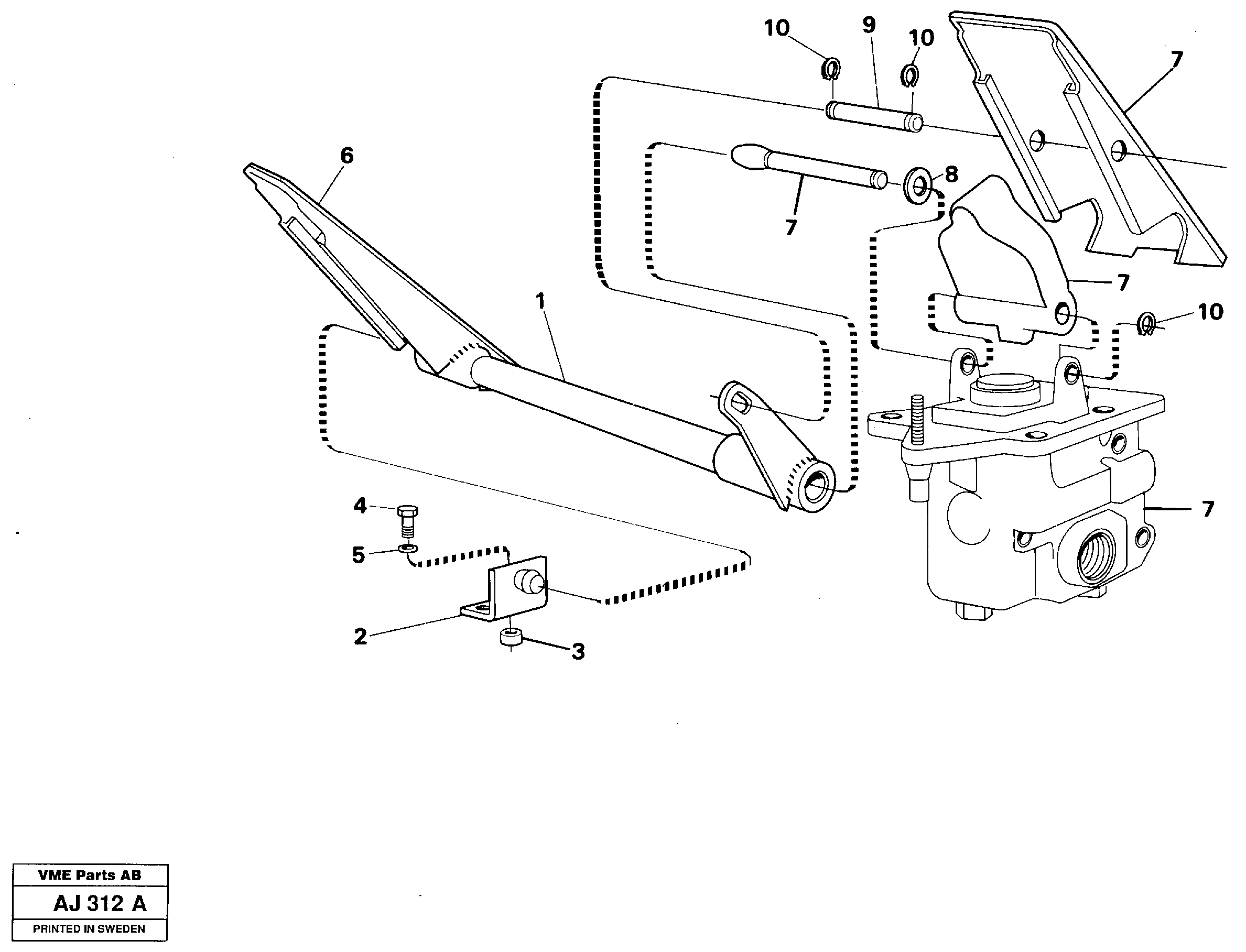 Схема запчастей Volvo L120B - 86109 Dual brake pedals L120B VOLVO BM VOLVO BM L120B