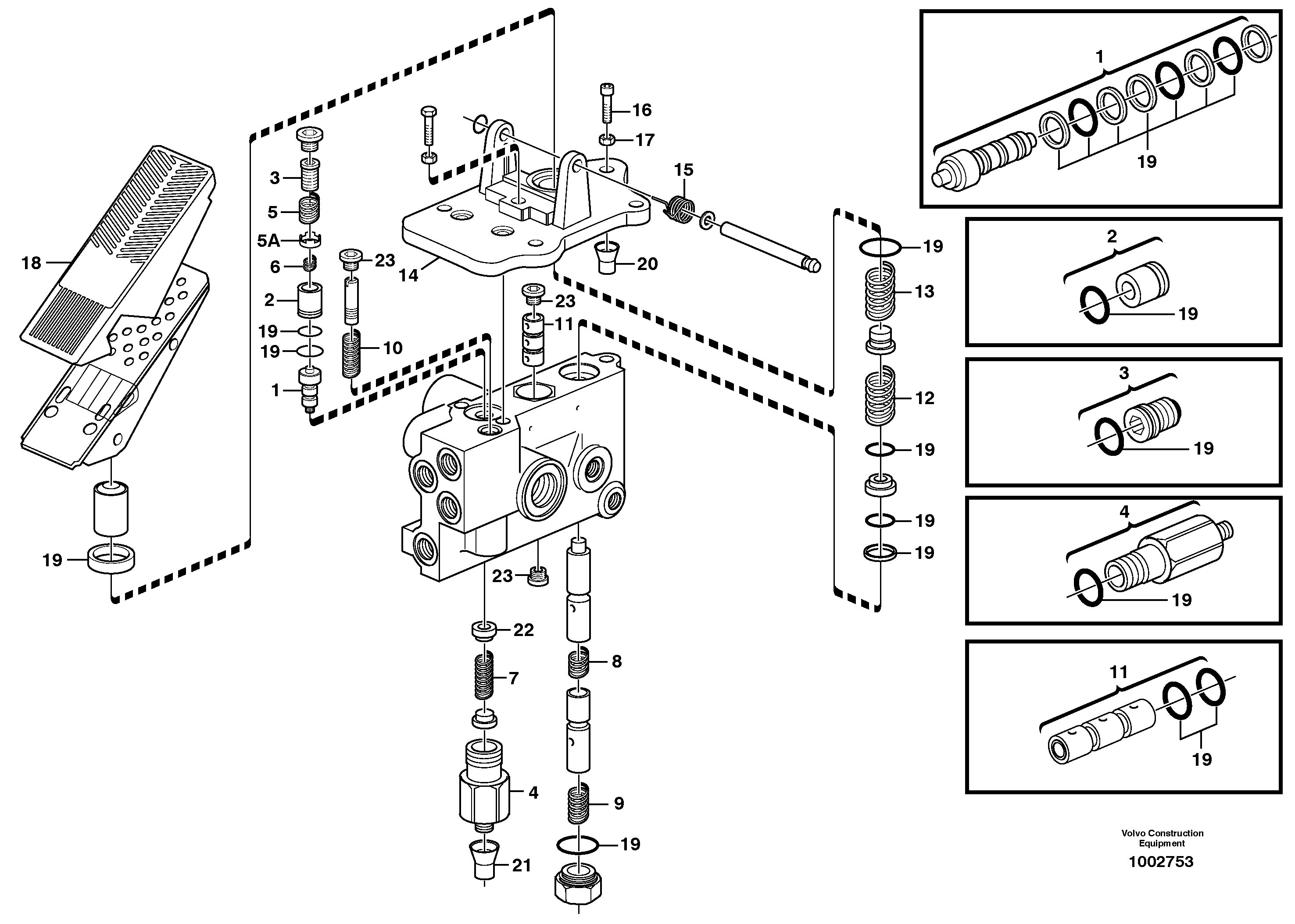 Схема запчастей Volvo L120B - 98407 Footbrake valve L120B VOLVO BM VOLVO BM L120B