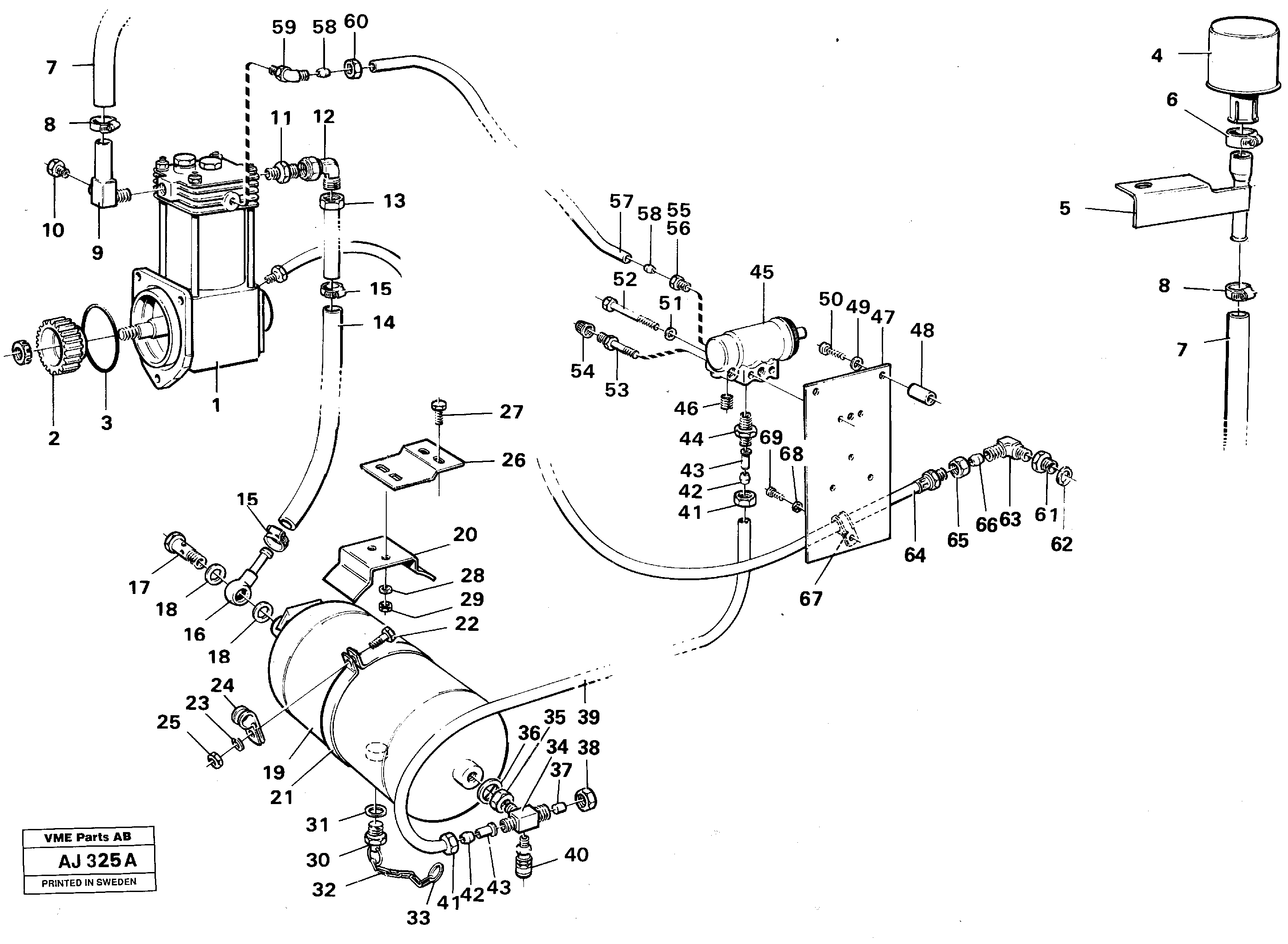 Схема запчастей Volvo L120B - 83931 Compressed air equipment L120B VOLVO BM VOLVO BM L120B