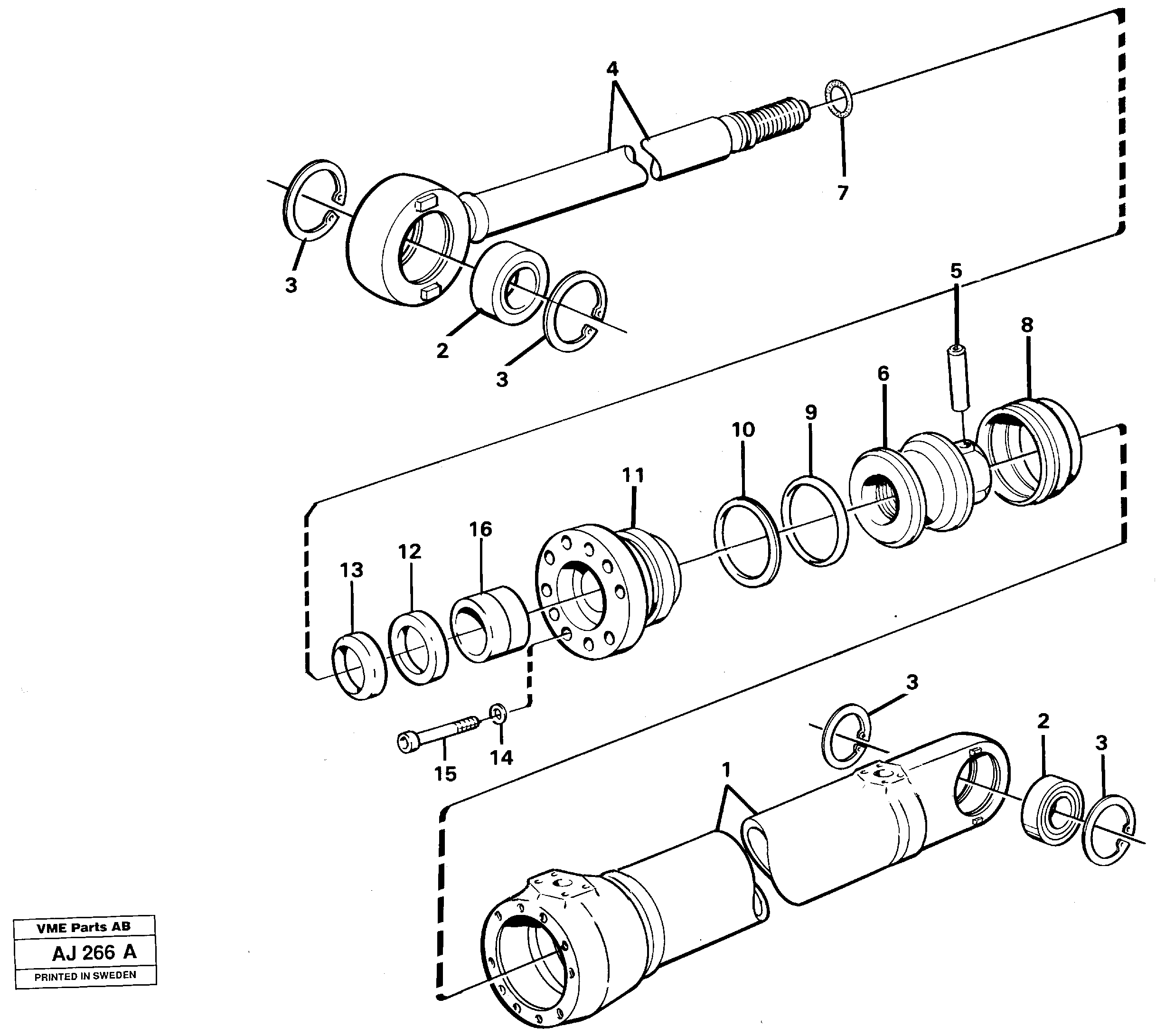 Схема запчастей Volvo L120B - 16873 Гидроцилиндр L120B VOLVO BM VOLVO BM L120B