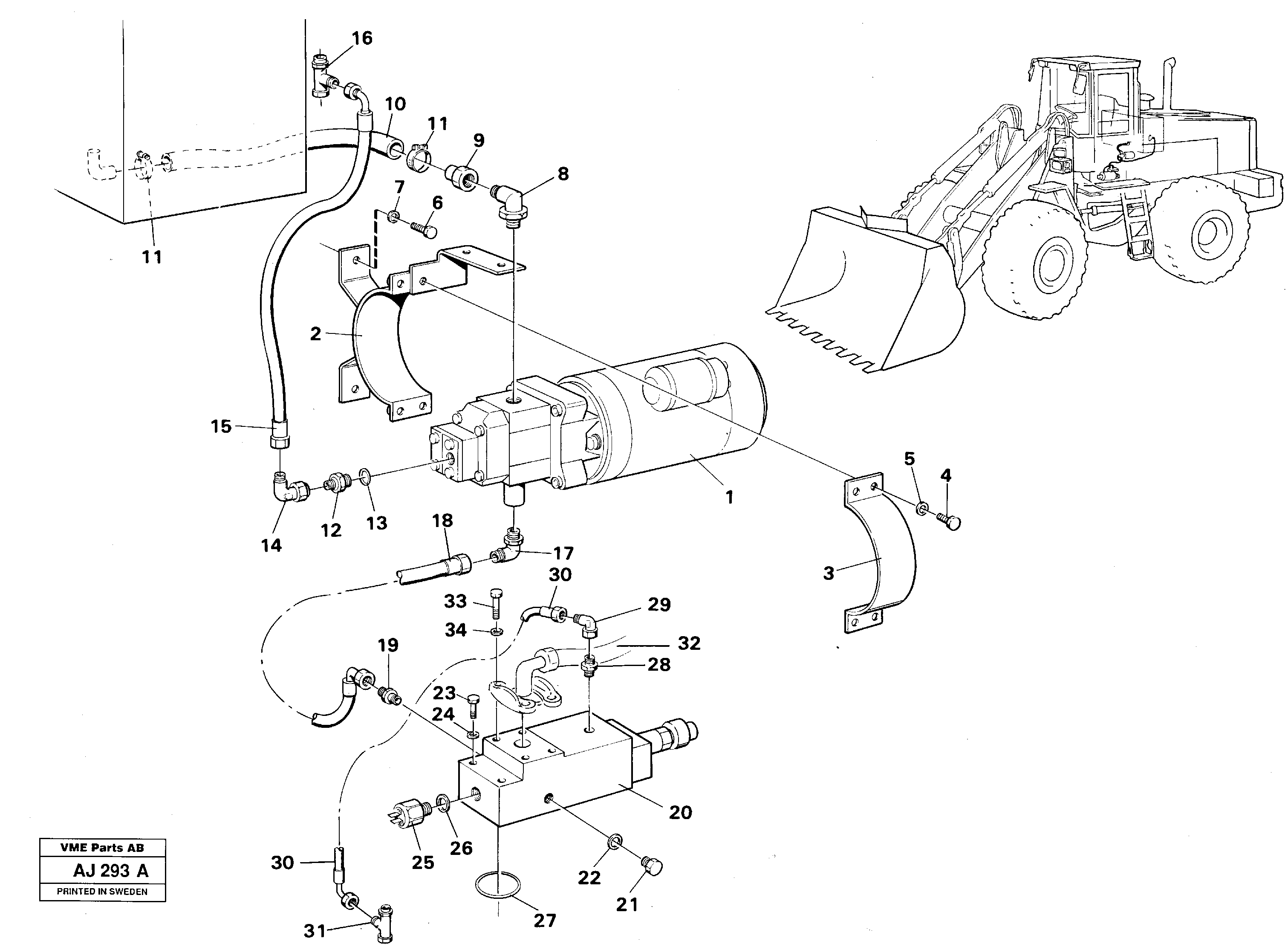 Схема запчастей Volvo L120B - 49239 Auxiliary steering system L120B VOLVO BM VOLVO BM L120B