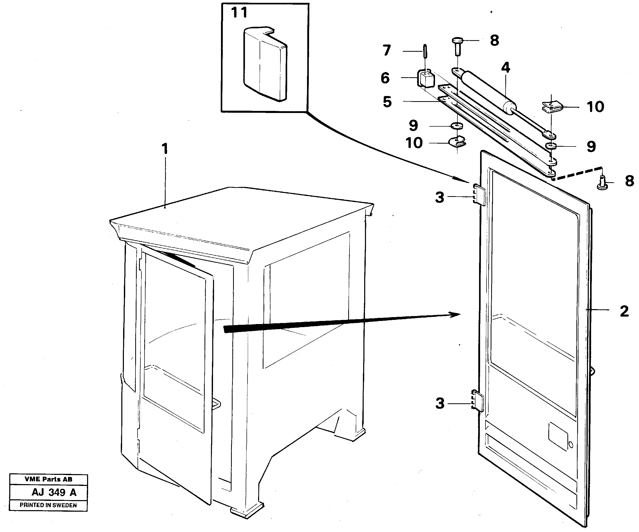 Схема запчастей Volvo L120B - 16877 Door Mounting L120B VOLVO BM VOLVO BM L120B