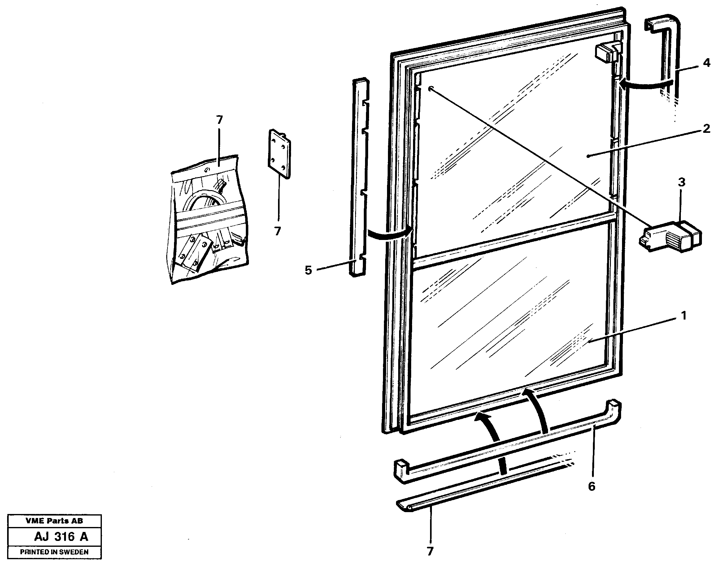 Схема запчастей Volvo L120B - 16880 Sliding window L120B VOLVO BM VOLVO BM L120B