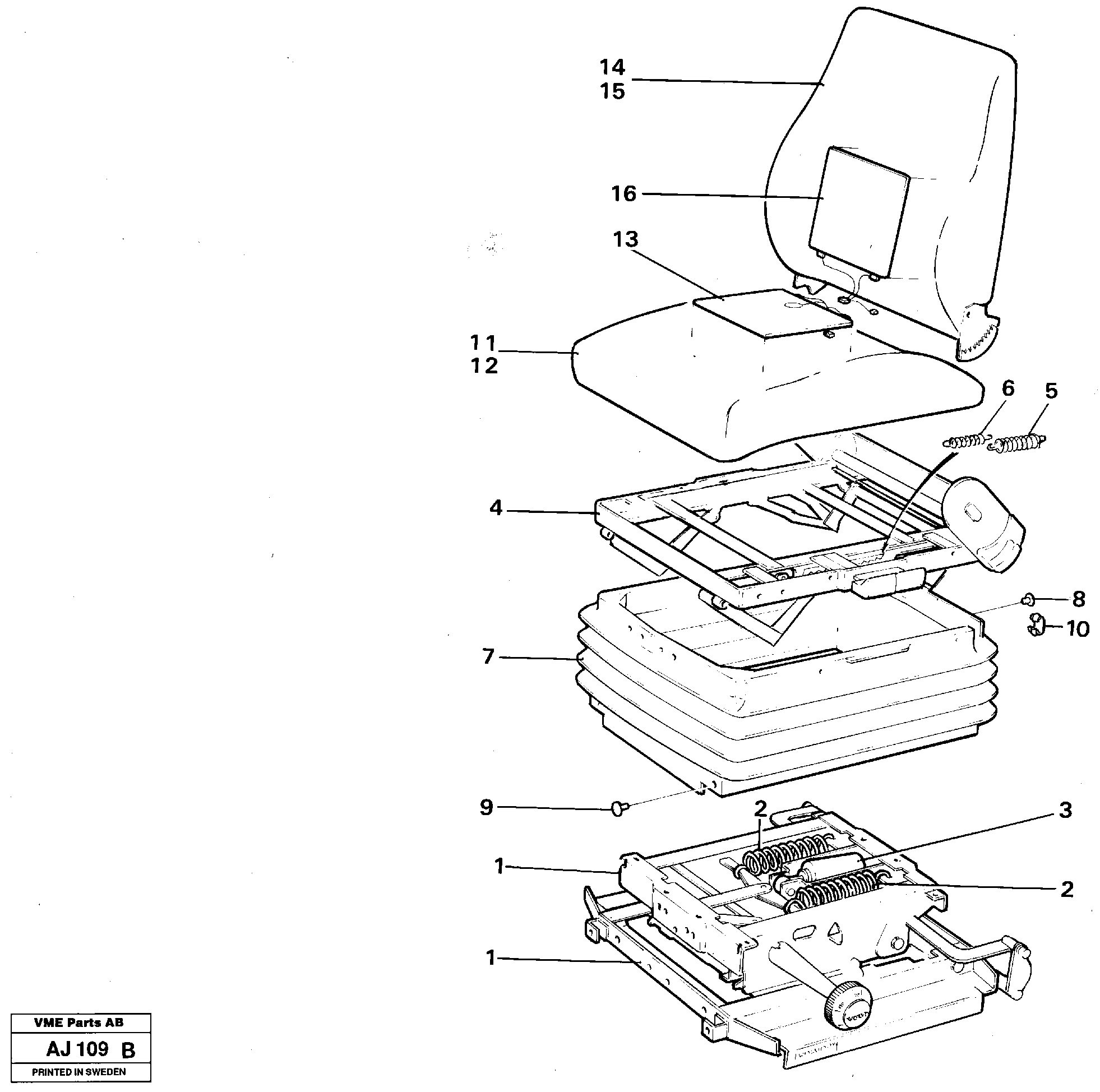 Схема запчастей Volvo L120B - 12050 Drivers seat Heated L120B VOLVO BM VOLVO BM L120B