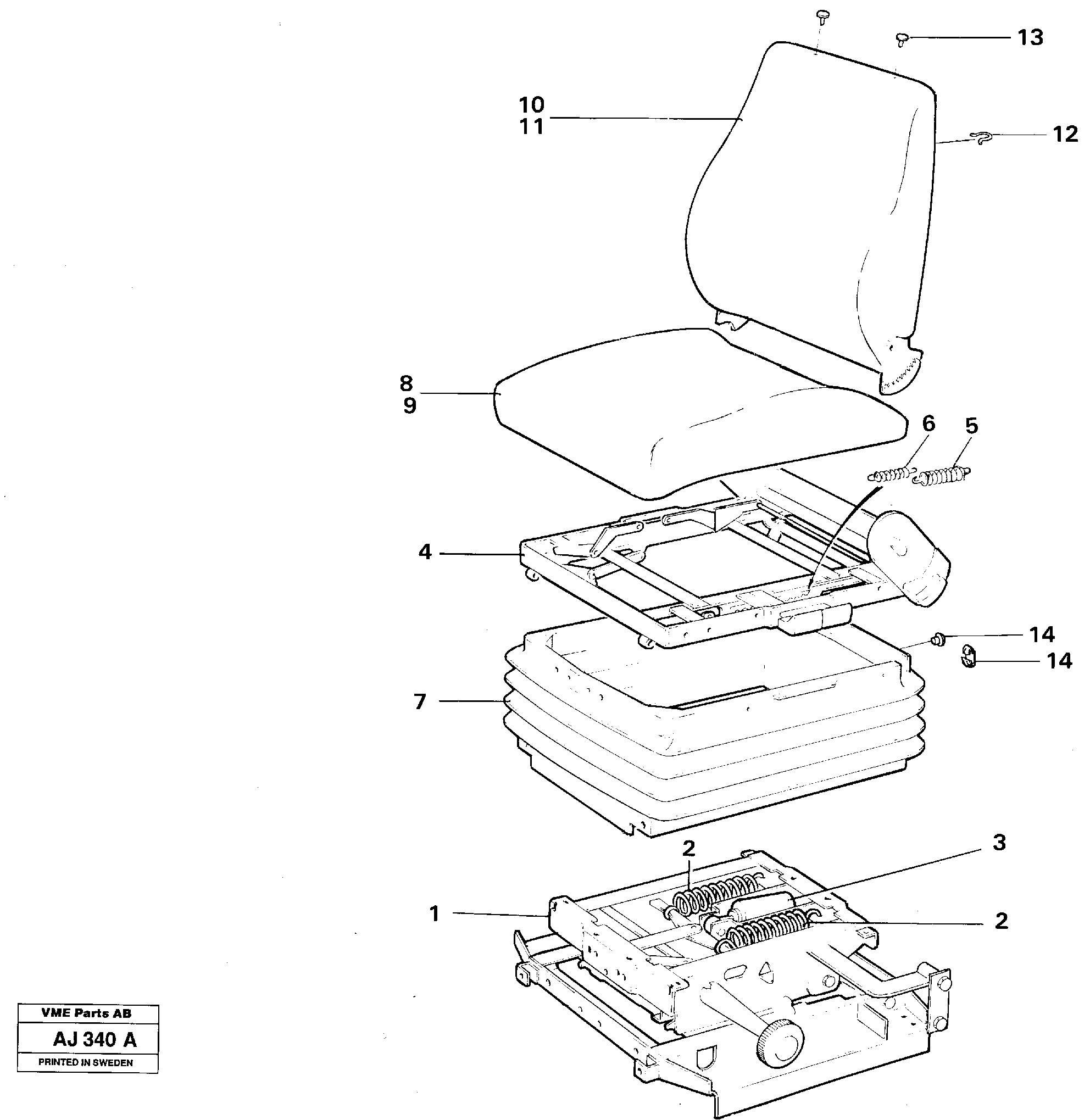 Схема запчастей Volvo L120B - 12052 Operator seat Isri L120B VOLVO BM VOLVO BM L120B