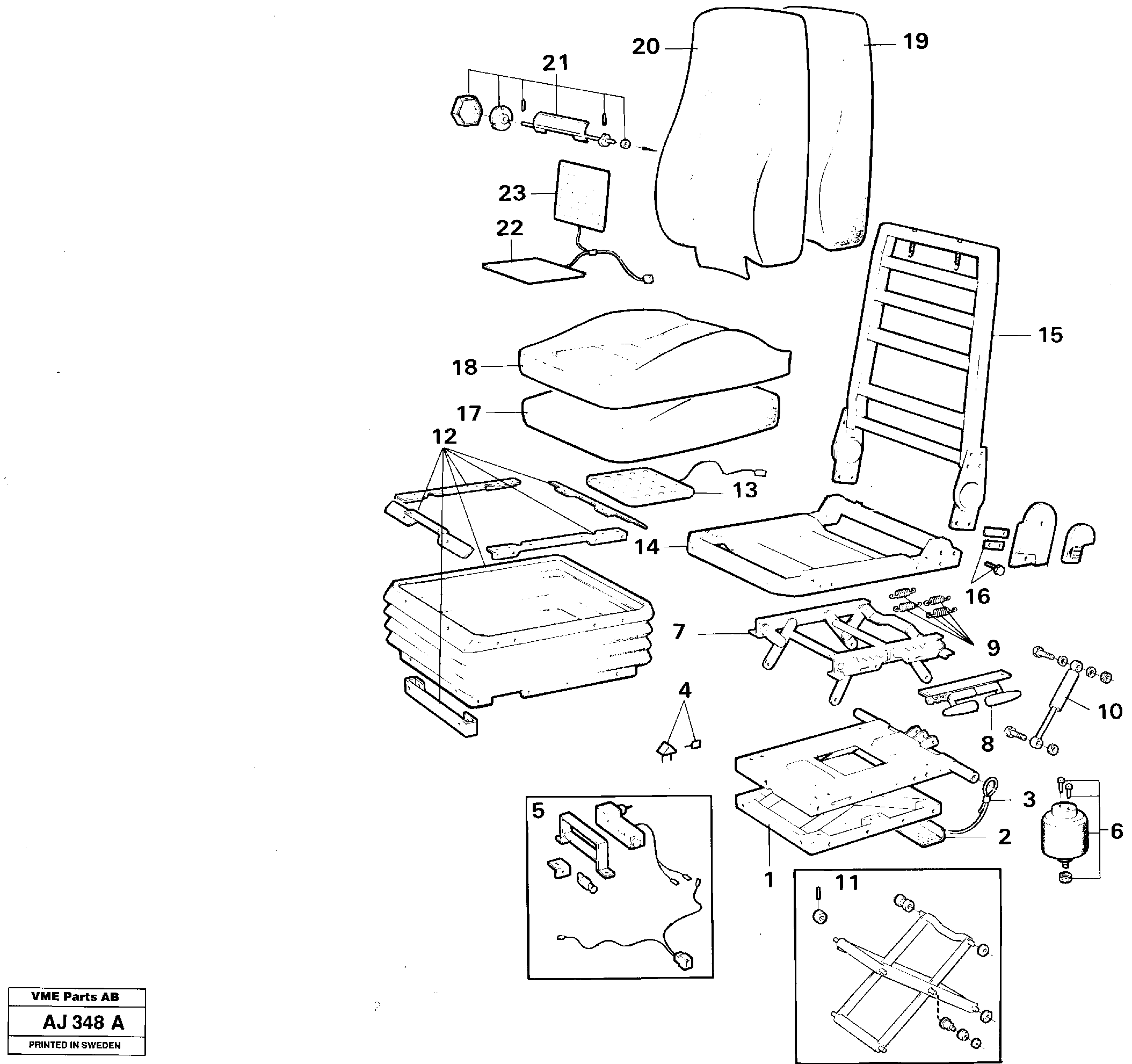 Схема запчастей Volvo L120B - 48842 Operators seat, Air suspensioned Kab L120B VOLVO BM VOLVO BM L120B