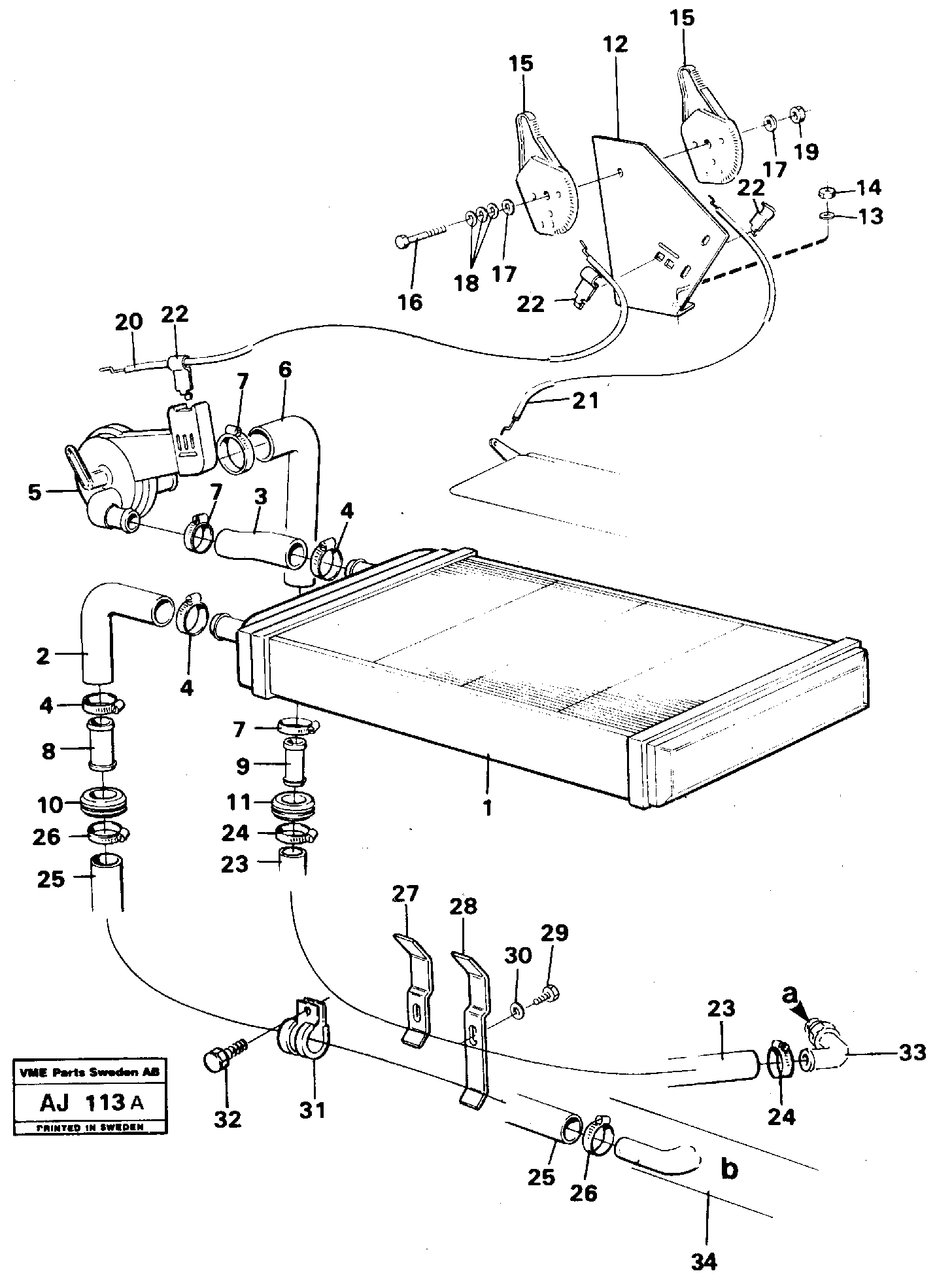 Схема запчастей Volvo L120B - 83208 Radiator and control L120B VOLVO BM VOLVO BM L120B