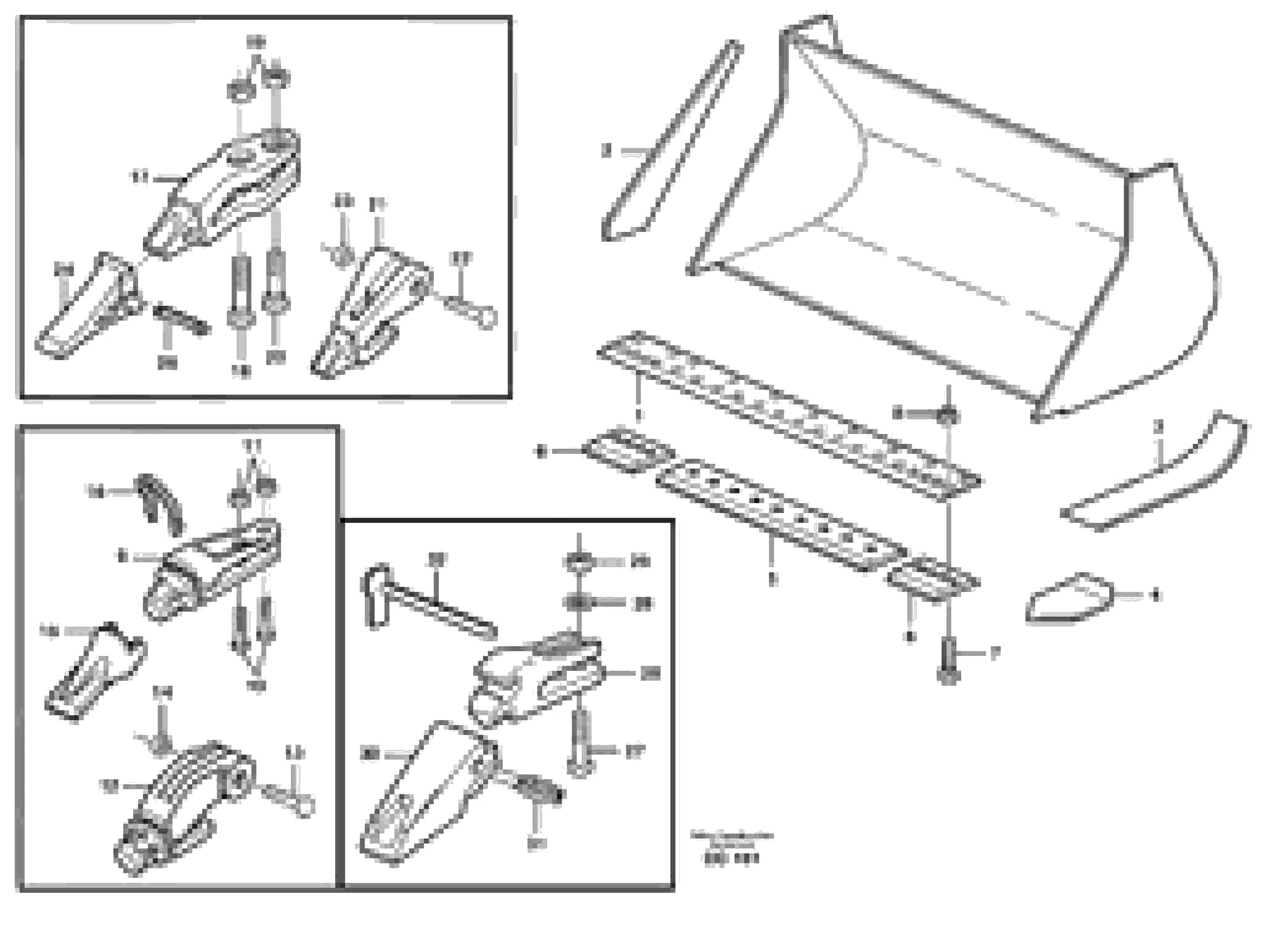 Схема запчастей Volvo L120B - 67944 Bucket, straight lip, alt. edge savers or teeth ATTACHMENTS ATTACHMENTS WHEEL LOADERS GEN. - C