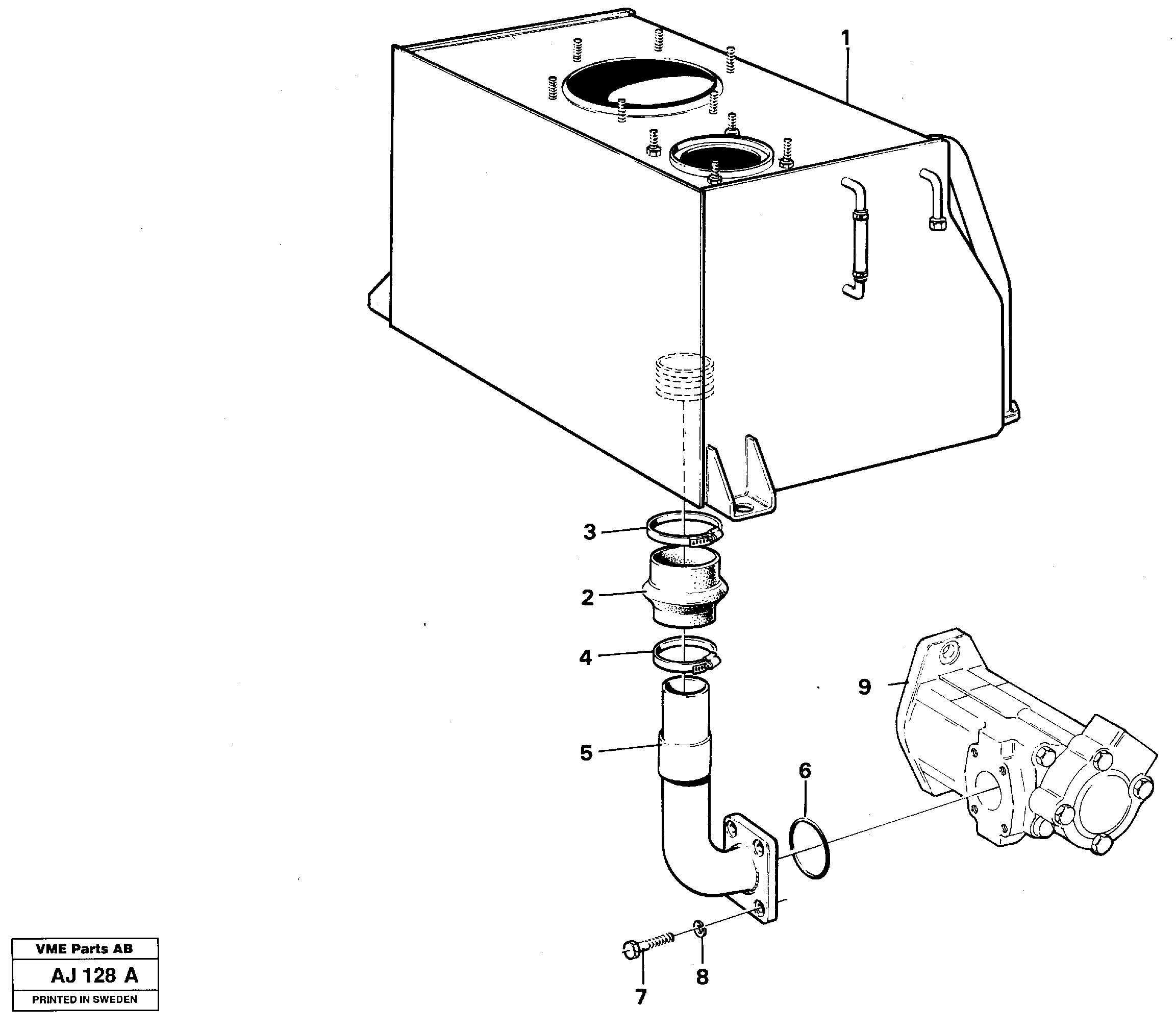 Схема запчастей Volvo L120B - 16884 Hydraulic system: Suction line L120B VOLVO BM VOLVO BM L120B