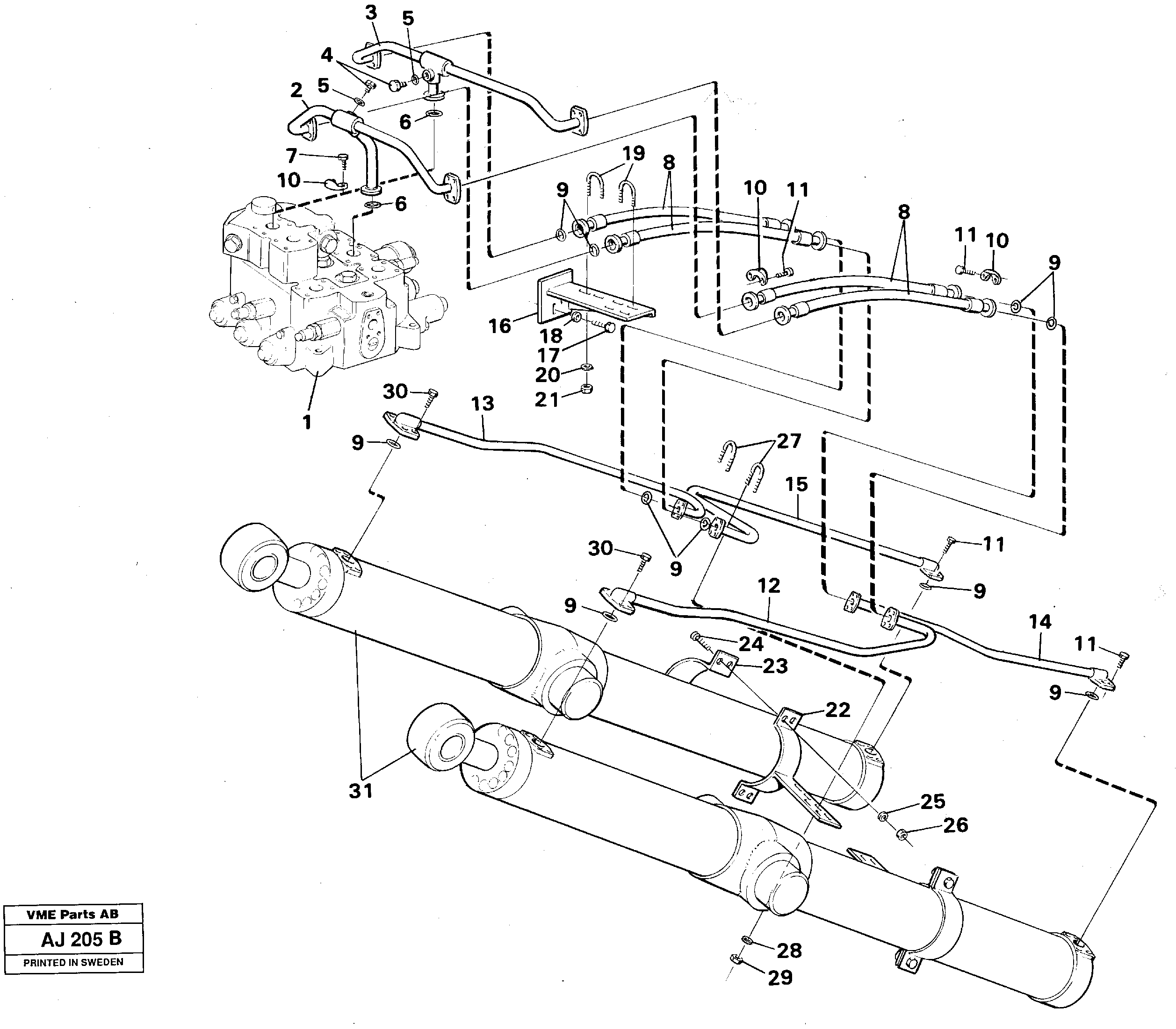 Схема запчастей Volvo L120B - 49263 Hydraulic system: Lift function L120B VOLVO BM VOLVO BM L120B