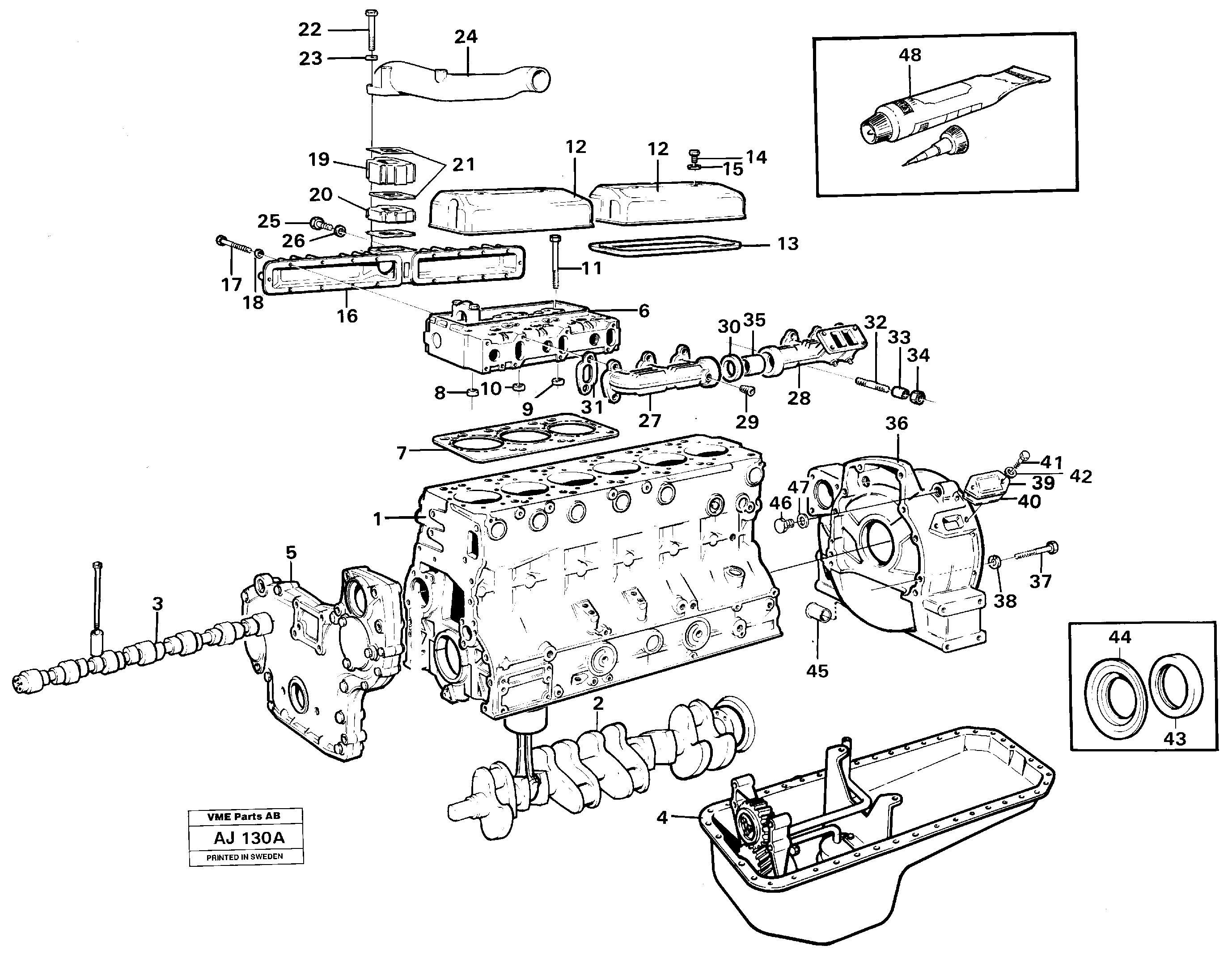 Схема запчастей Volvo L120B - 82920 Engine with fitting parts L120B VOLVO BM VOLVO BM L120B