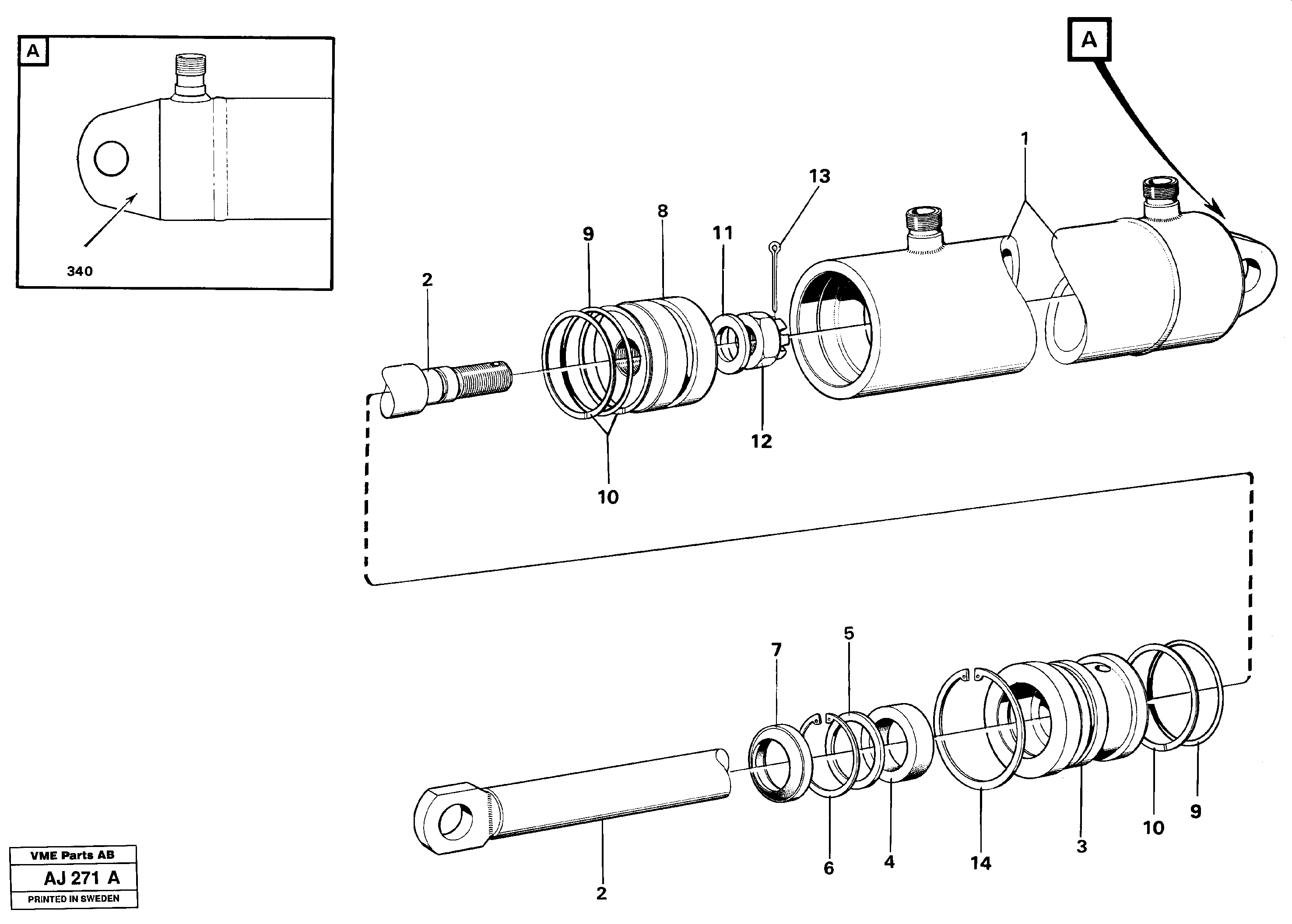 Схема запчастей Volvo L120B - 21689 Гидроцилиндр L120B VOLVO BM VOLVO BM L120B