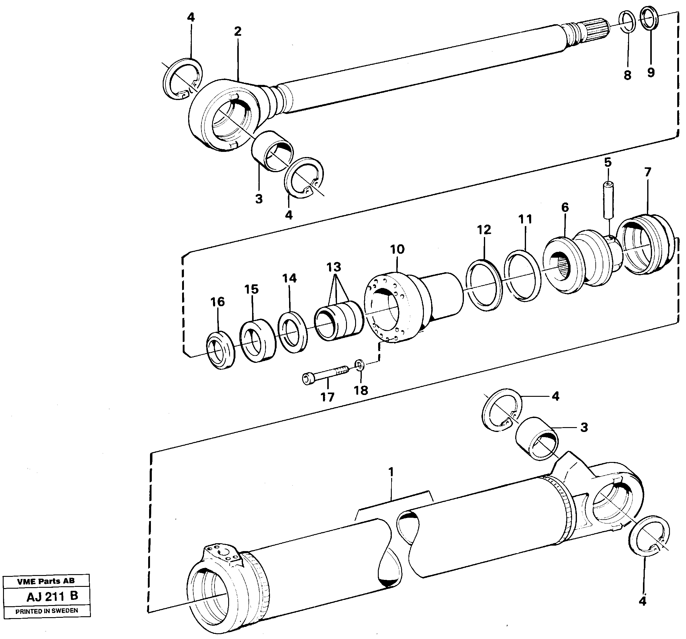 Схема запчастей Volvo L120B - 305 Hydraulic cylinder Tilting L120B VOLVO BM VOLVO BM L120B