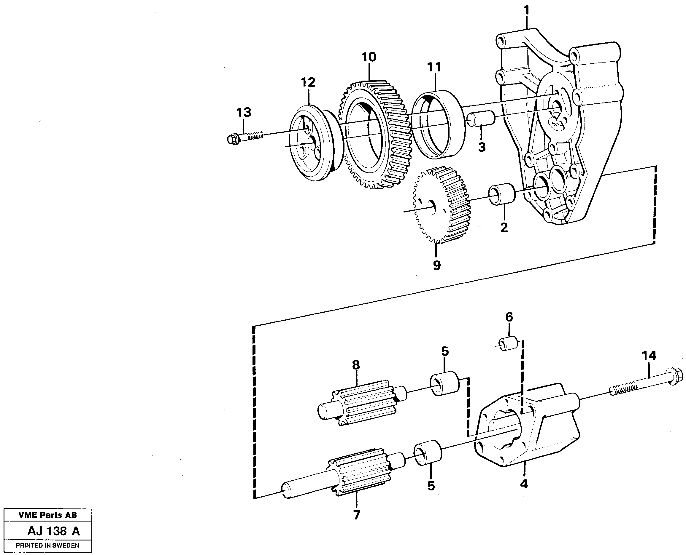 Схема запчастей Volvo L120B - 98026 Насос масляный L120B VOLVO BM VOLVO BM L120B