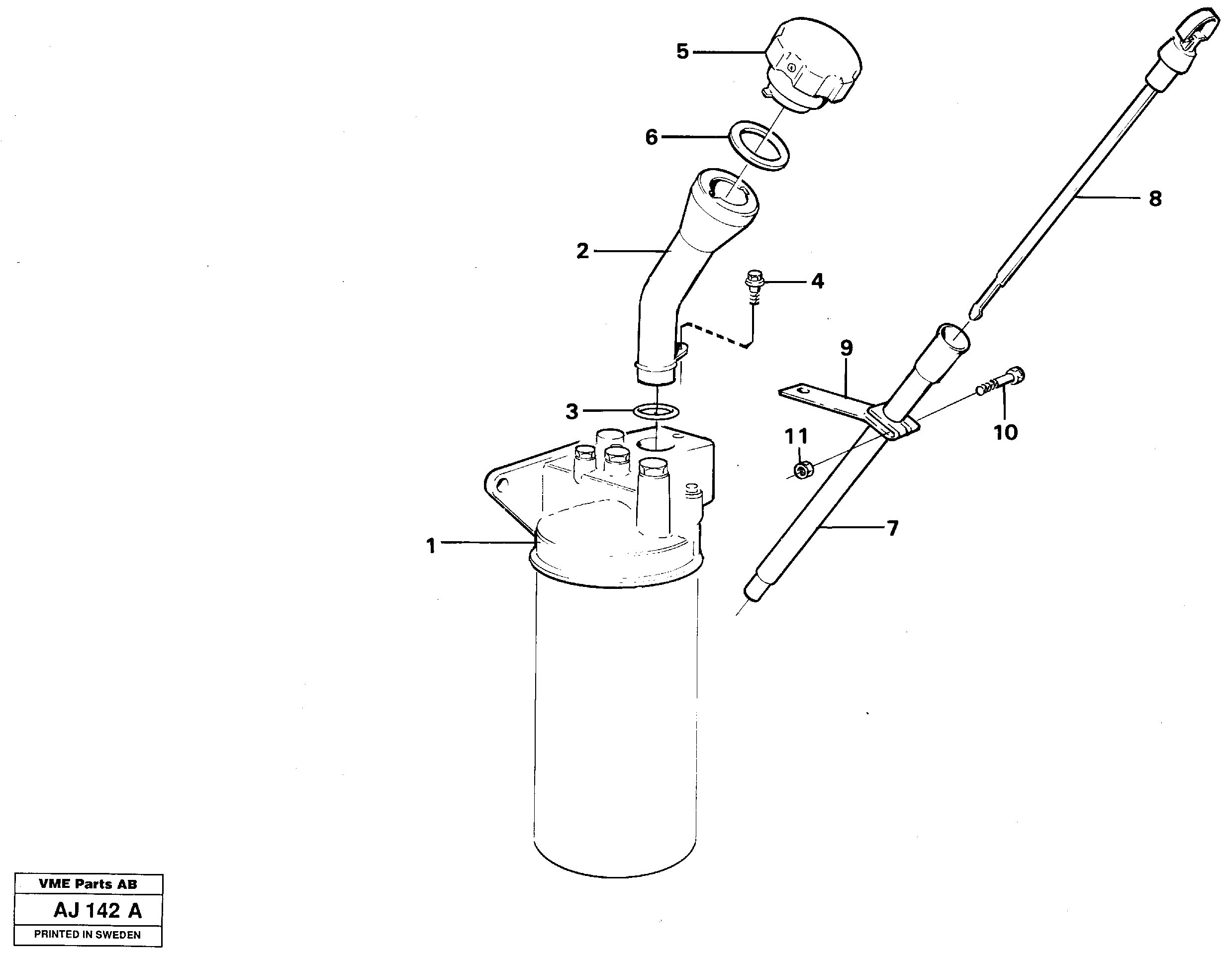 Схема запчастей Volvo L120B - 15824 Oil filler and dipstick L120B VOLVO BM VOLVO BM L120B