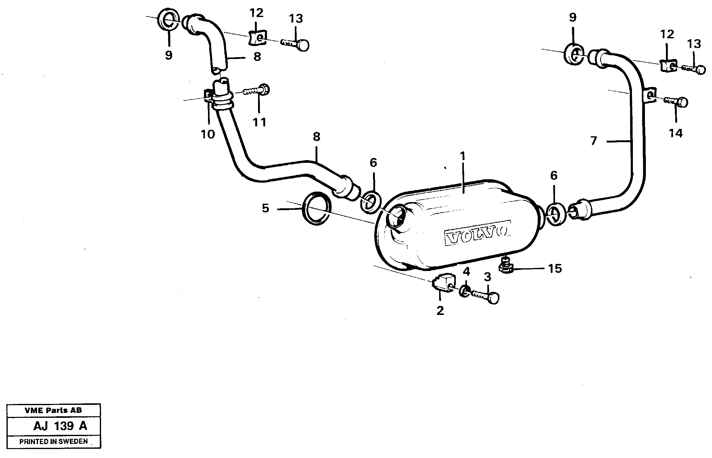 Схема запчастей Volvo L120B - 40927 Масляный радиатор L120B VOLVO BM VOLVO BM L120B