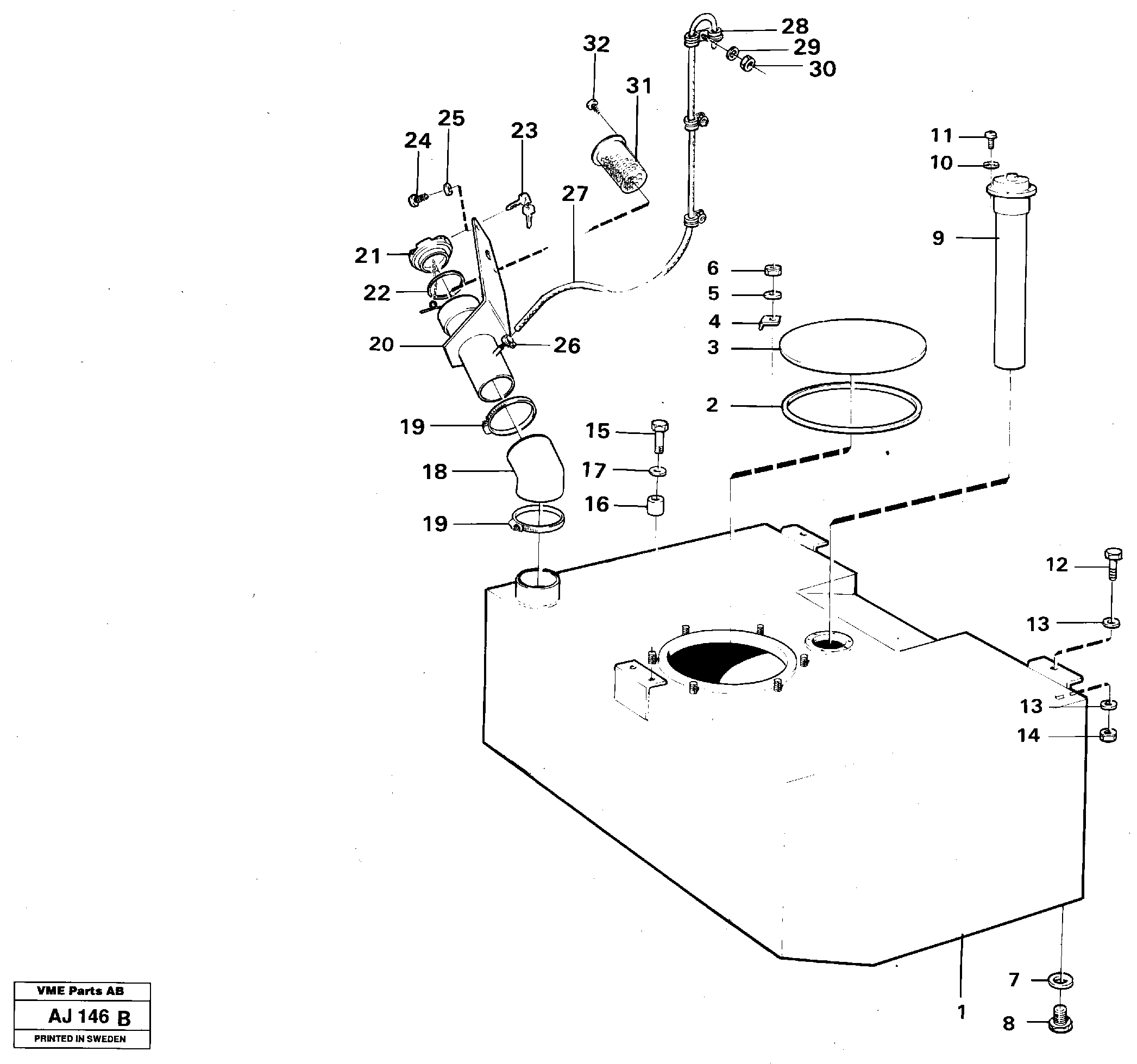 Схема запчастей Volvo L120B - 67836 Топливный бак (бензобак) L120B VOLVO BM VOLVO BM L120B