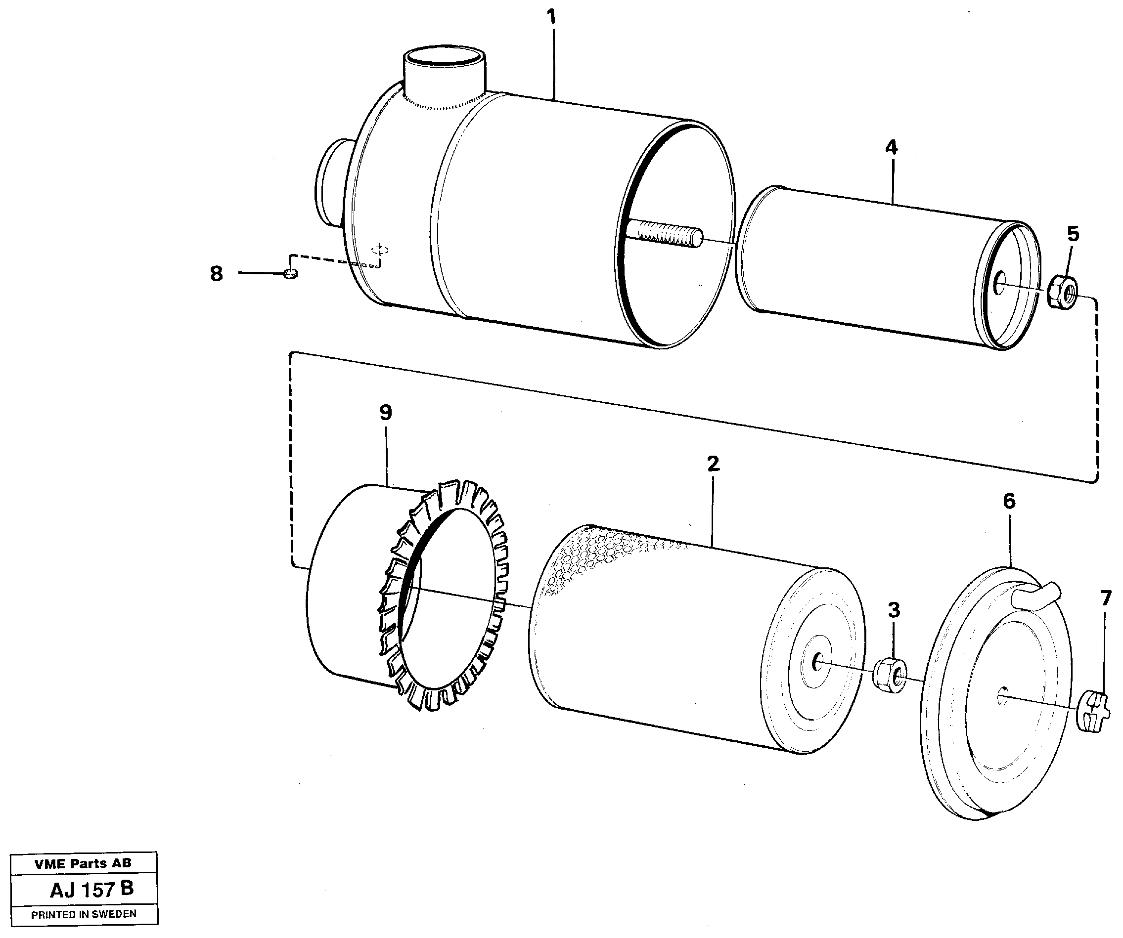 Схема запчастей Volvo L120B - 10902 Фильтр воздушный L120B VOLVO BM VOLVO BM L120B