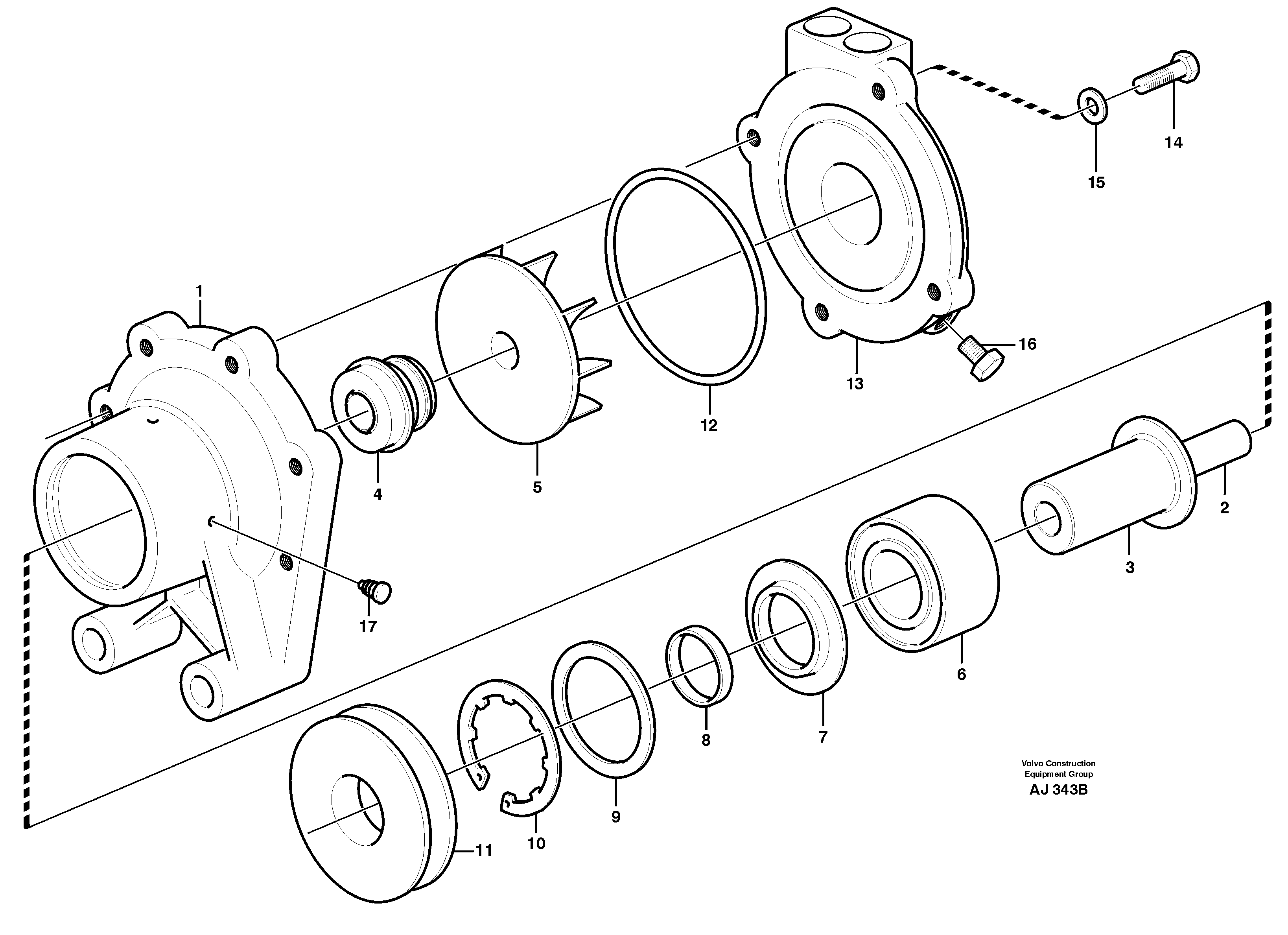 Схема запчастей Volvo L120B - 10403 Водяной насос L120B VOLVO BM VOLVO BM L120B