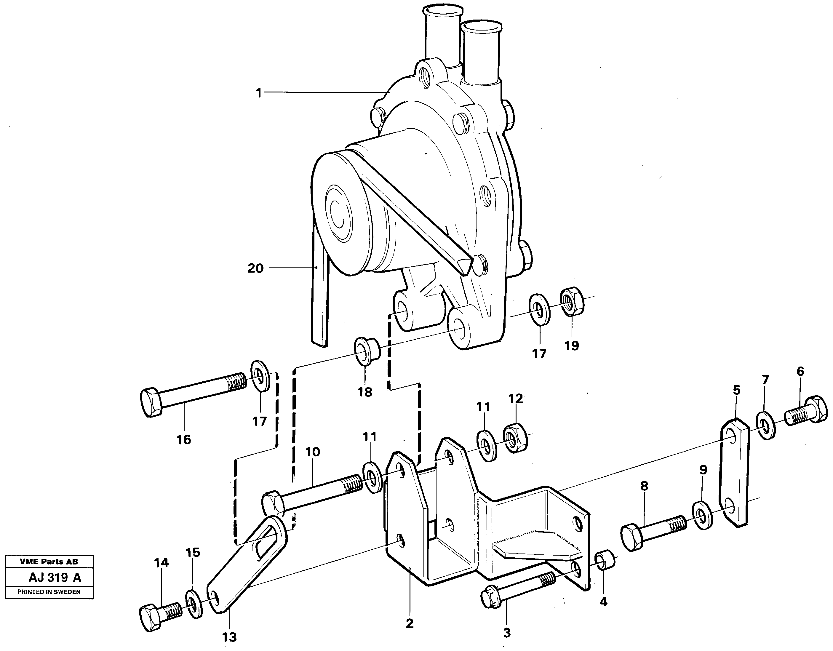 Схема запчастей Volvo L120B - 76710 Waterpump, assembly L120B VOLVO BM VOLVO BM L120B