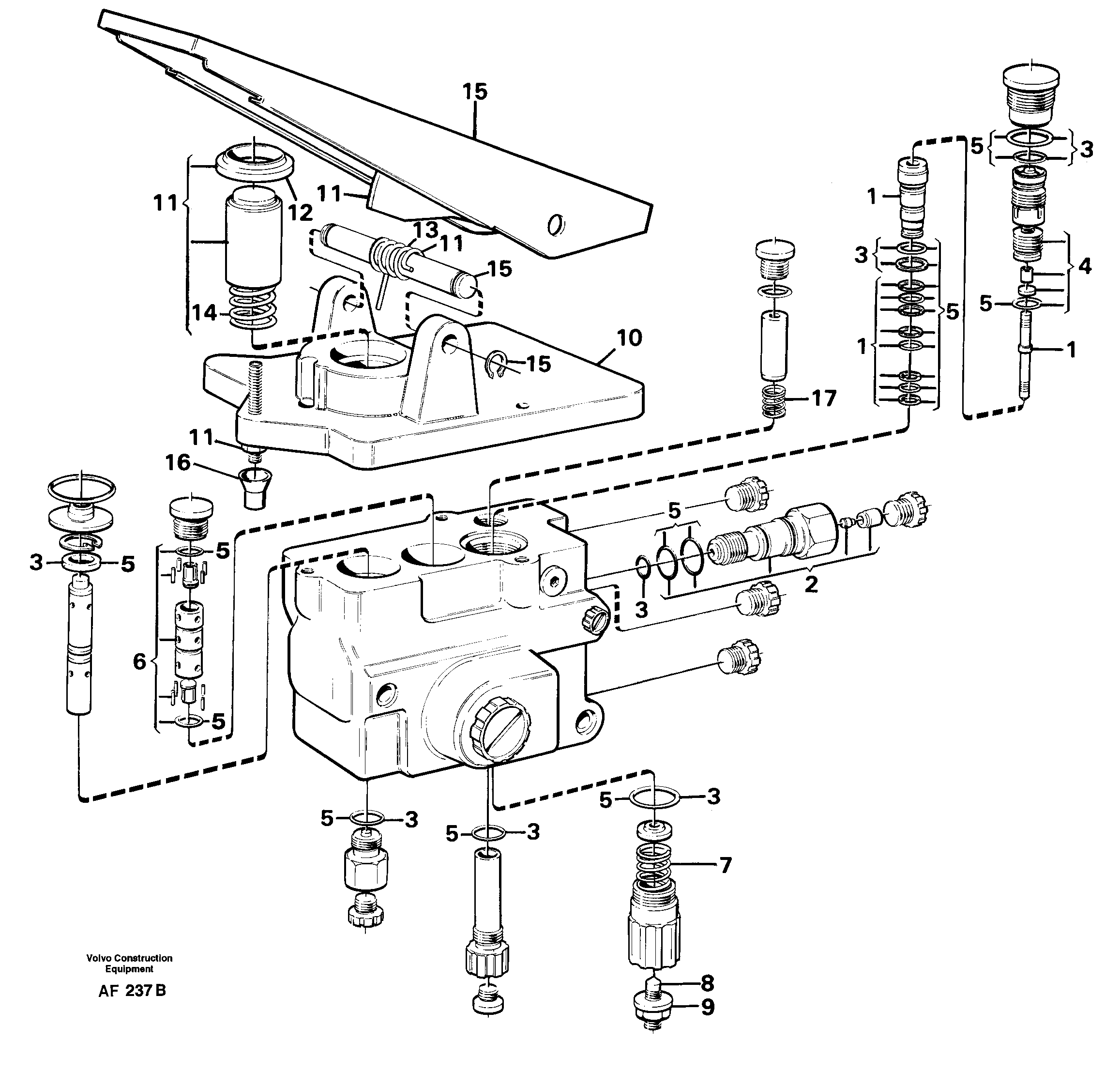 Схема запчастей Volvo L150 - 97799 Footbrake valve L150/L150C VOLVO BM VOLVO BM L150/L150C SER NO - 2767/- 60708