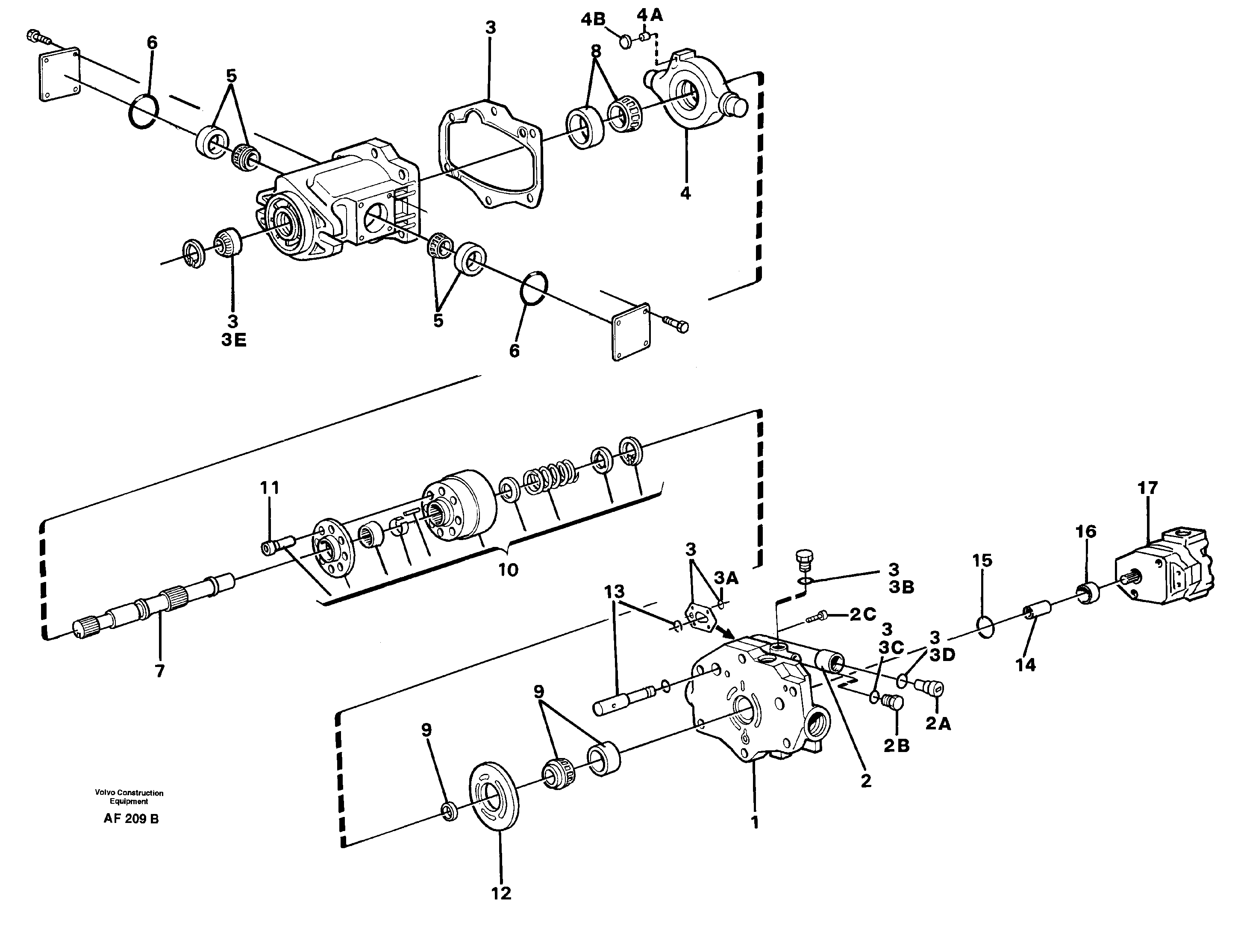 Схема запчастей Volvo L150 - 40176 Гидронасос (основной насос) L150/L150C VOLVO BM VOLVO BM L150/L150C SER NO - 2767/- 60708