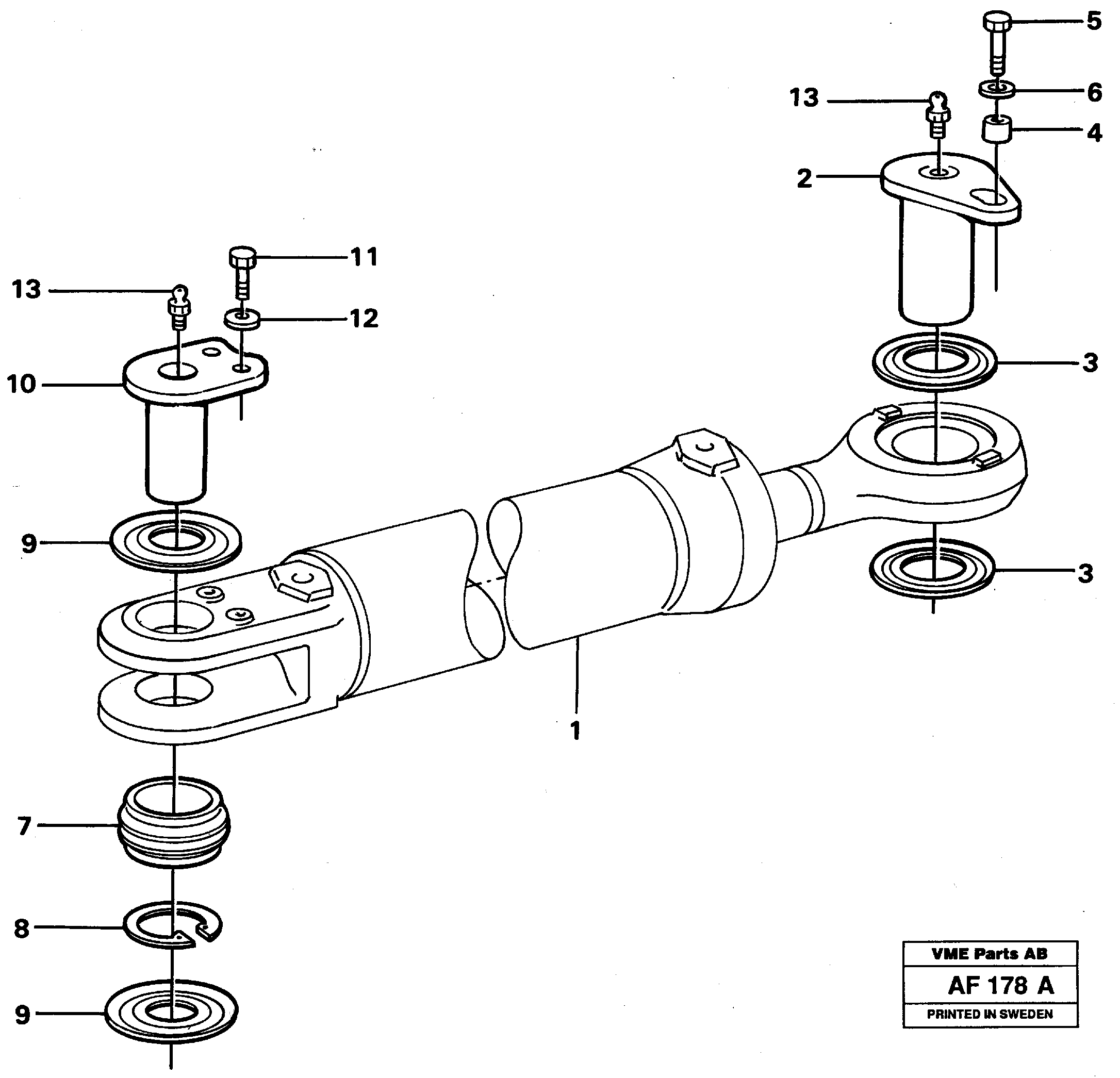 Схема запчастей Volvo L150 - 5856 Hydraulic cylinder with fitting parts L150/L150C VOLVO BM VOLVO BM L150/L150C SER NO - 2767/- 60708