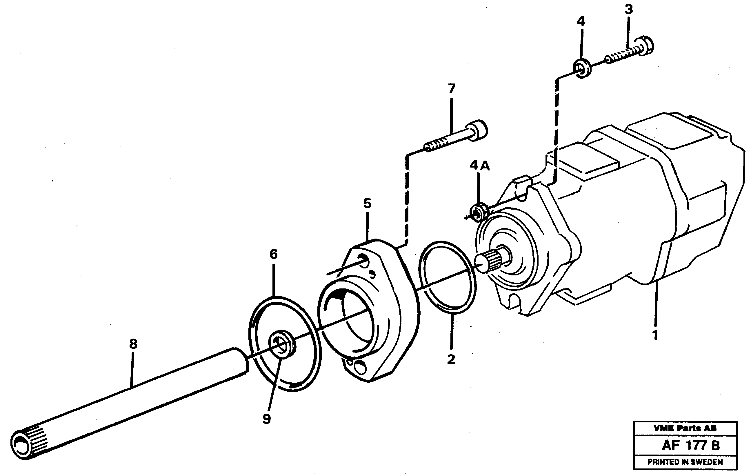 Схема запчастей Volvo L150 - 5857 Hydraulic pump with fitting parts L150/L150C VOLVO BM VOLVO BM L150/L150C SER NO - 2767/- 60708