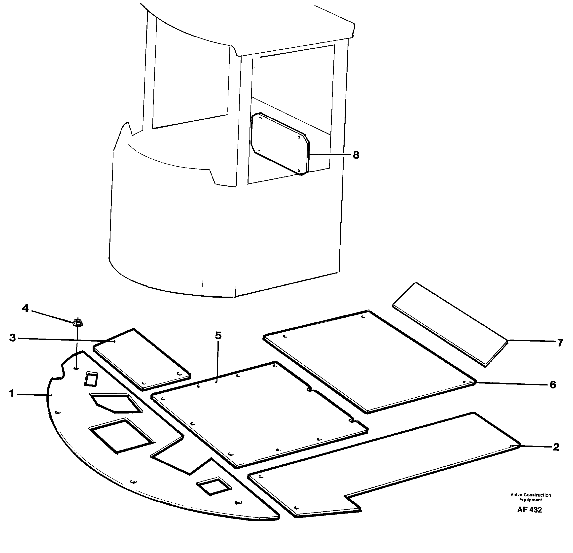 Схема запчастей Volvo L150 - 38625 Insulating plates L150/L150C VOLVO BM VOLVO BM L150/L150C SER NO - 2767/- 60708