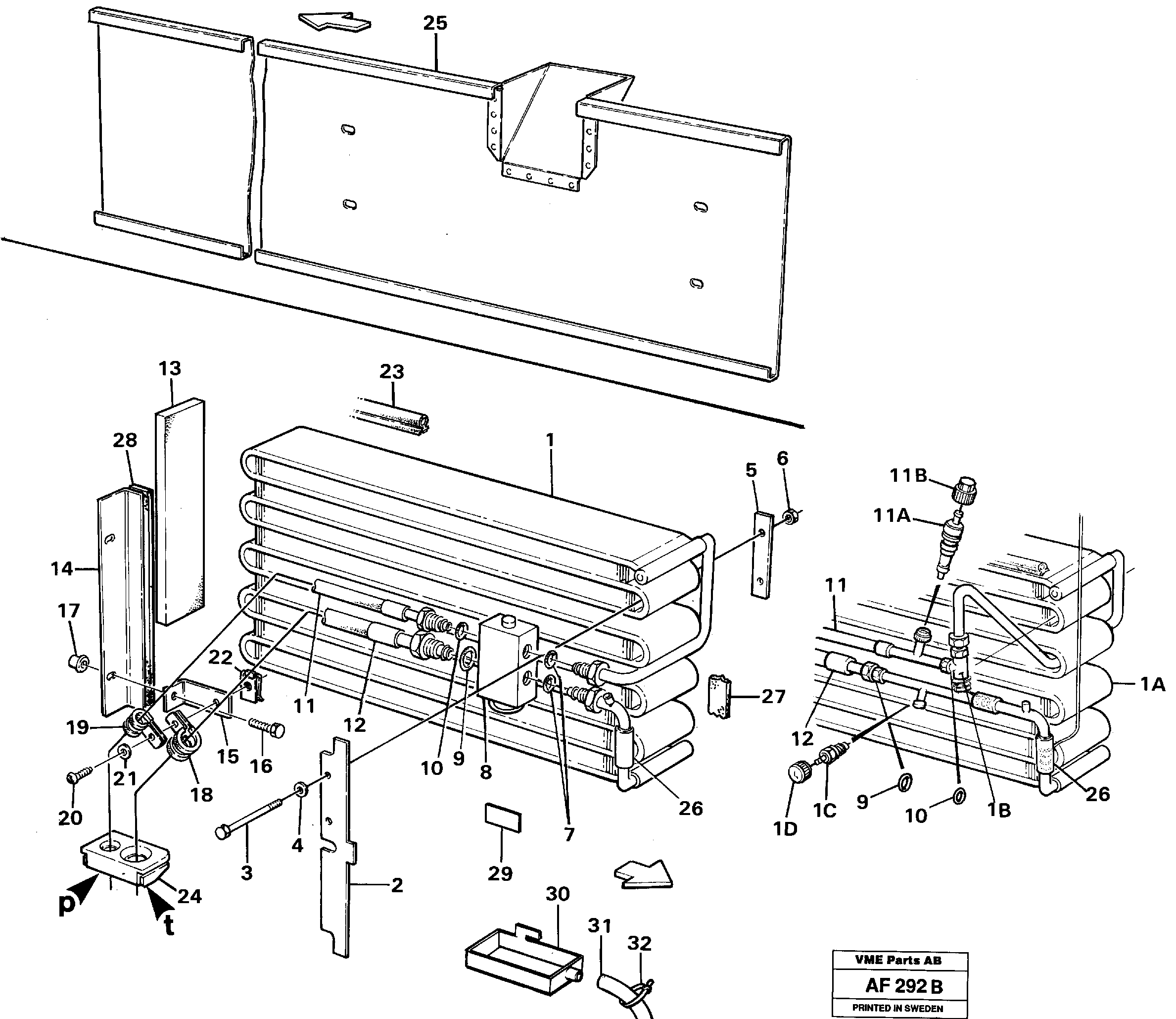 Схема запчастей Volvo L150 - 57763 Evaporator with fitting parts L150/L150C VOLVO BM VOLVO BM L150/L150C SER NO - 2767/- 60708