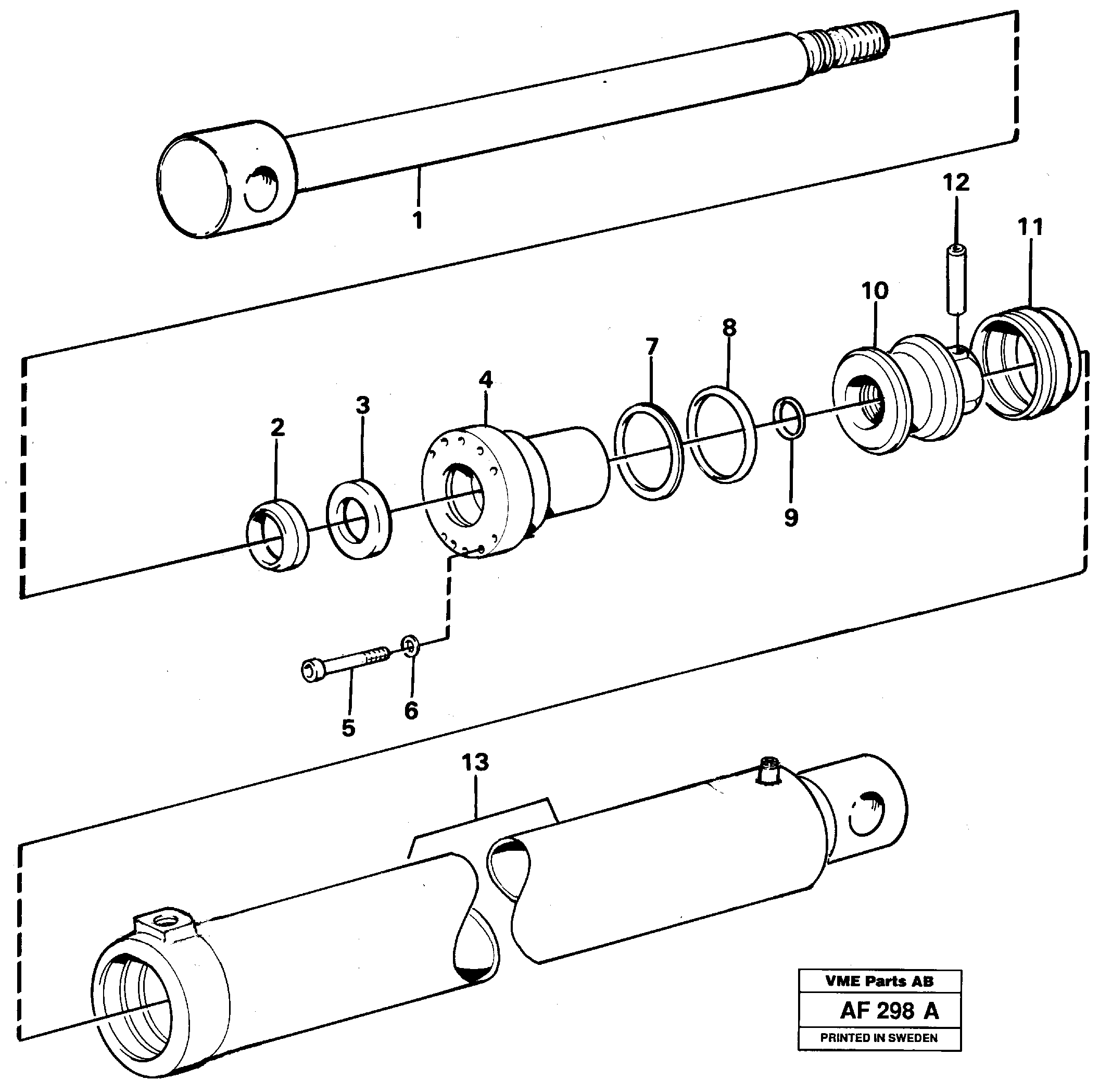 Схема запчастей Volvo L150 - 41208 Hydraulic cylinder. VOLVO L150/L150C VOLVO BM VOLVO BM L150/L150C SER NO - 2767/- 60708