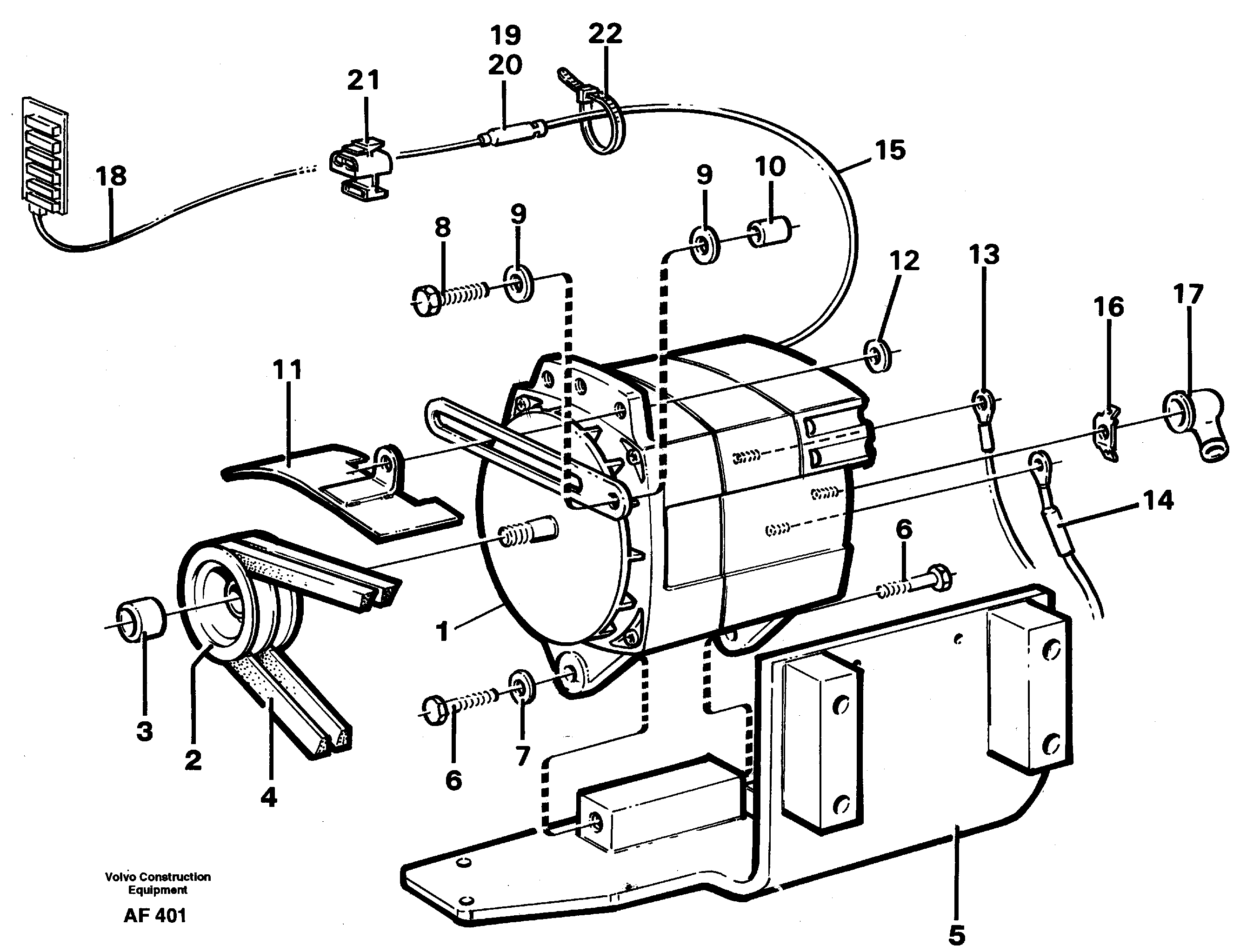 Схема запчастей Volvo L150 - 62668 Alternator with fitting parts, 100A L150/L150C VOLVO BM VOLVO BM L150/L150C SER NO - 2767/- 60708