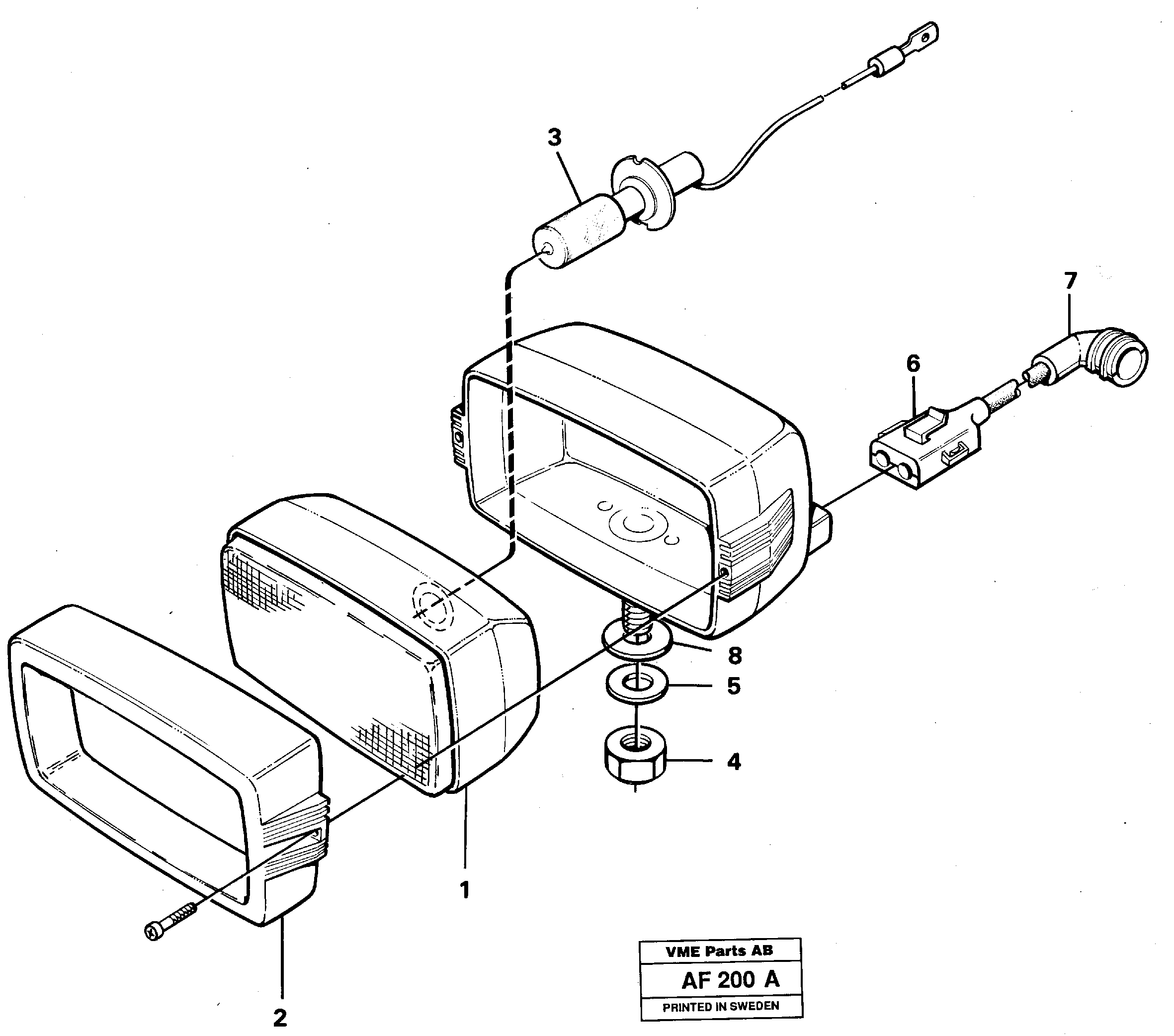 Схема запчастей Volvo L150 - 15031 Work lights, front L150/L150C VOLVO BM VOLVO BM L150/L150C SER NO - 2767/- 60708