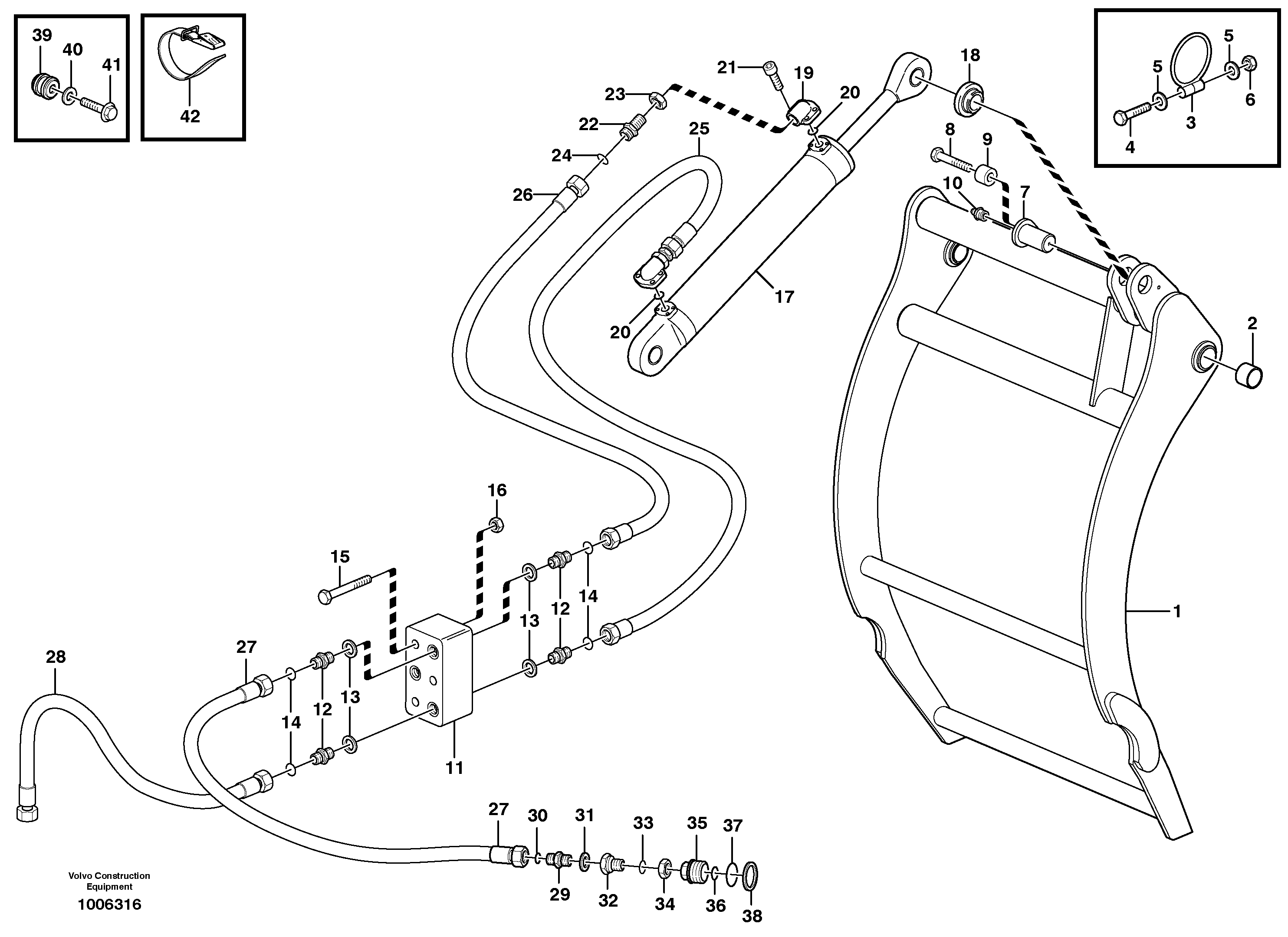 Схема запчастей Volvo L150 - 3970 Holder-on ATTACHMENTS ATTACHMENTS WHEEL LOADERS GEN. - C