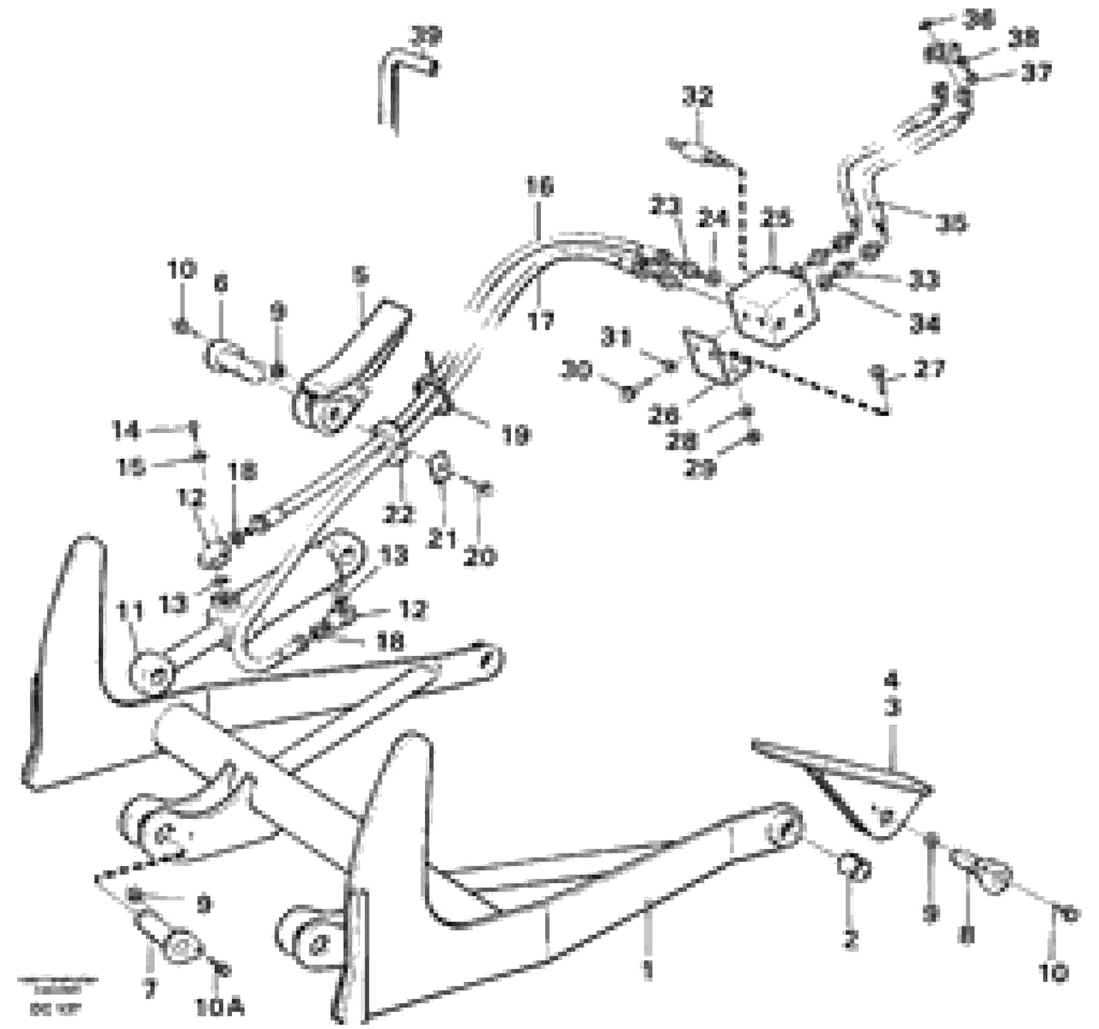 Схема запчастей Volvo L150 - 40122 Log pusher ATTACHMENTS ATTACHMENTS WHEEL LOADERS GEN. - C