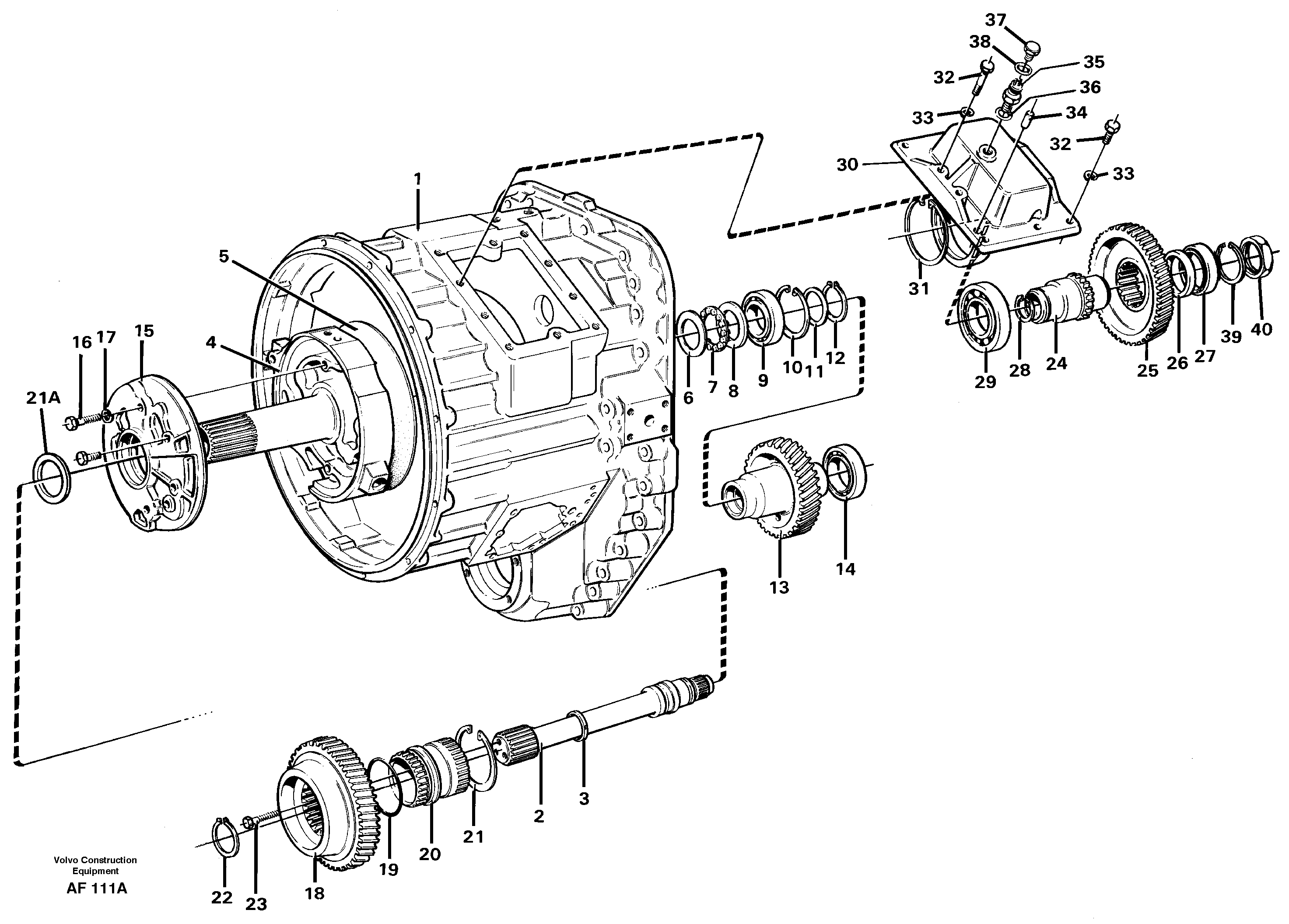 Схема запчастей Volvo L150 - 25071 Converter housing, gears and shafts L150/L150C VOLVO BM VOLVO BM L150/L150C SER NO - 2767/- 60708