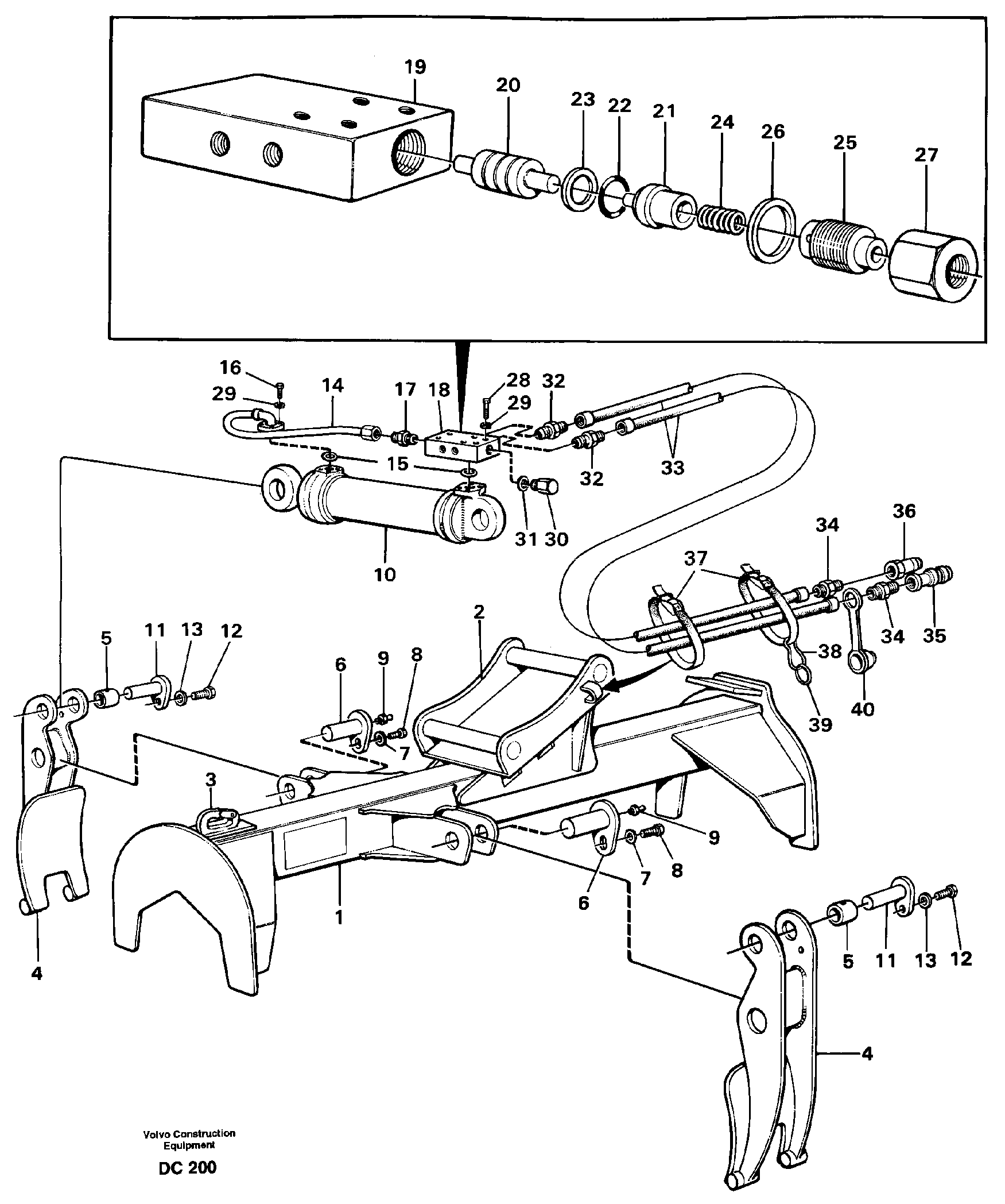Схема запчастей Volvo L150 - 35827 Pole raiser bracket ATTACHMENTS ATTACHMENTS WHEEL LOADERS GEN. - C