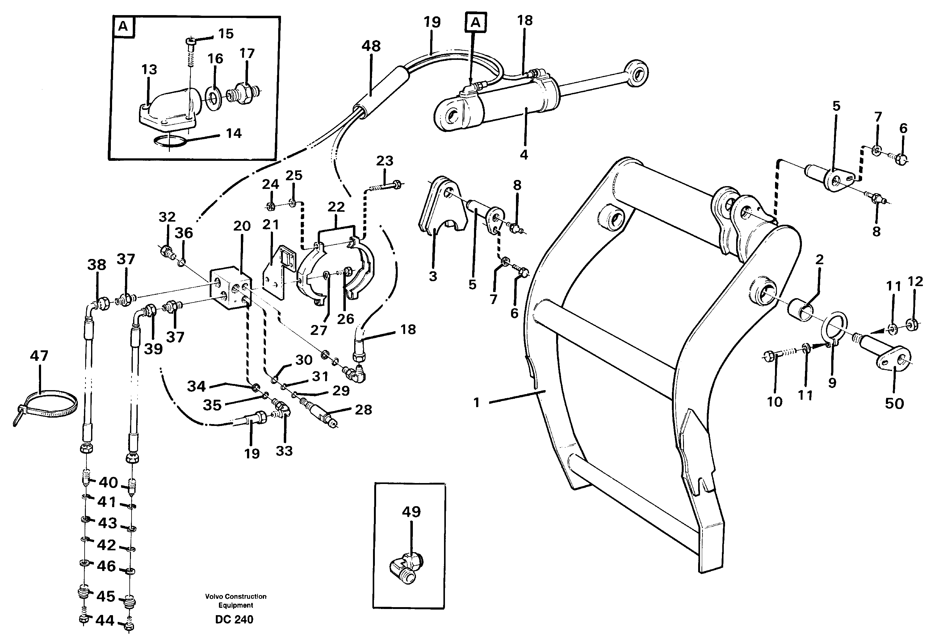 Схема запчастей Volvo L160 - 60409 Holder-on ATTACHMENTS ATTACHMENTS MISCELLANEOUS