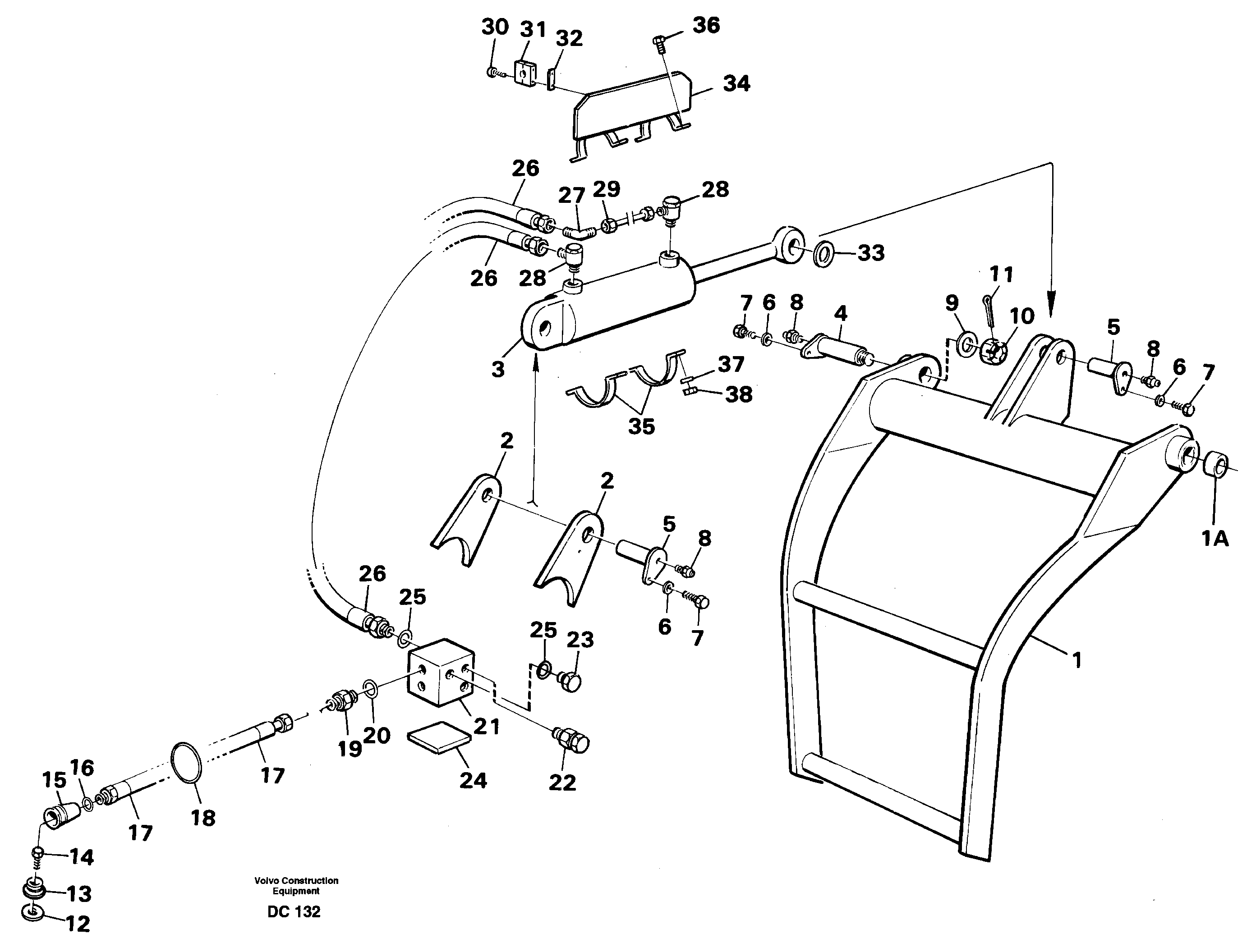 Схема запчастей Volvo L160 - 98675 Holder-on ATTACHMENTS ATTACHMENTS MISCELLANEOUS