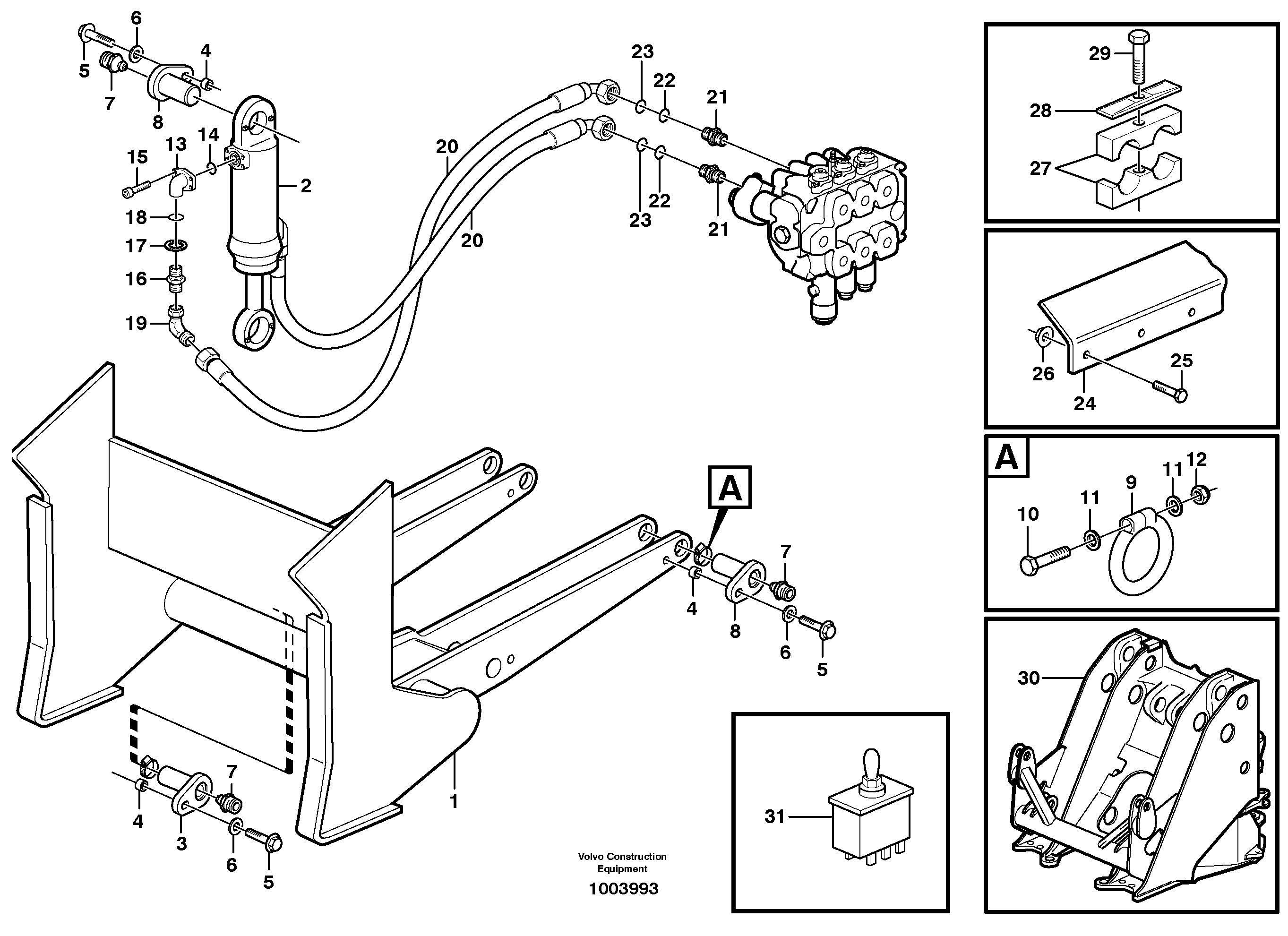 Схема запчастей Volvo L160 - 49067 Log pusher ATTACHMENTS ATTACHMENTS MISCELLANEOUS