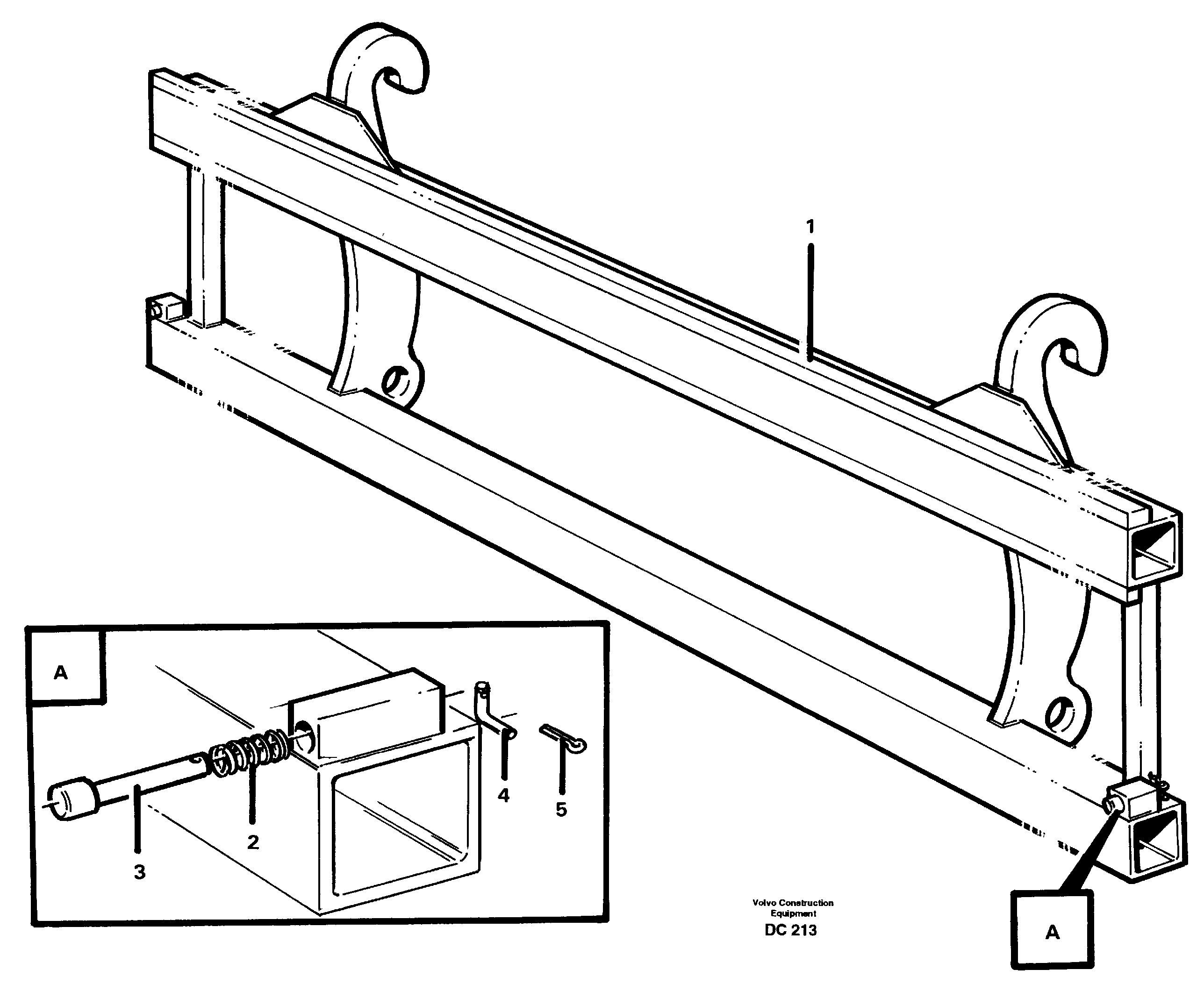 Схема запчастей Volvo L160 - 56692 Fork frame ATTACHMENTS ATTACHMENTS MISCELLANEOUS