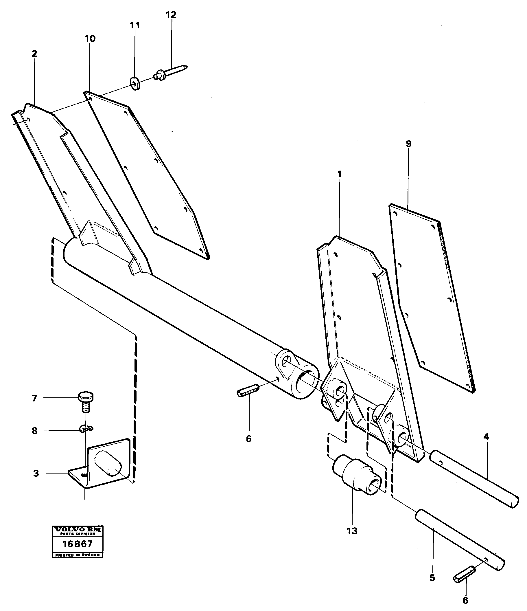 Схема запчастей Volvo L160 - 74272 Double brake pedals L160 VOLVO BM L160