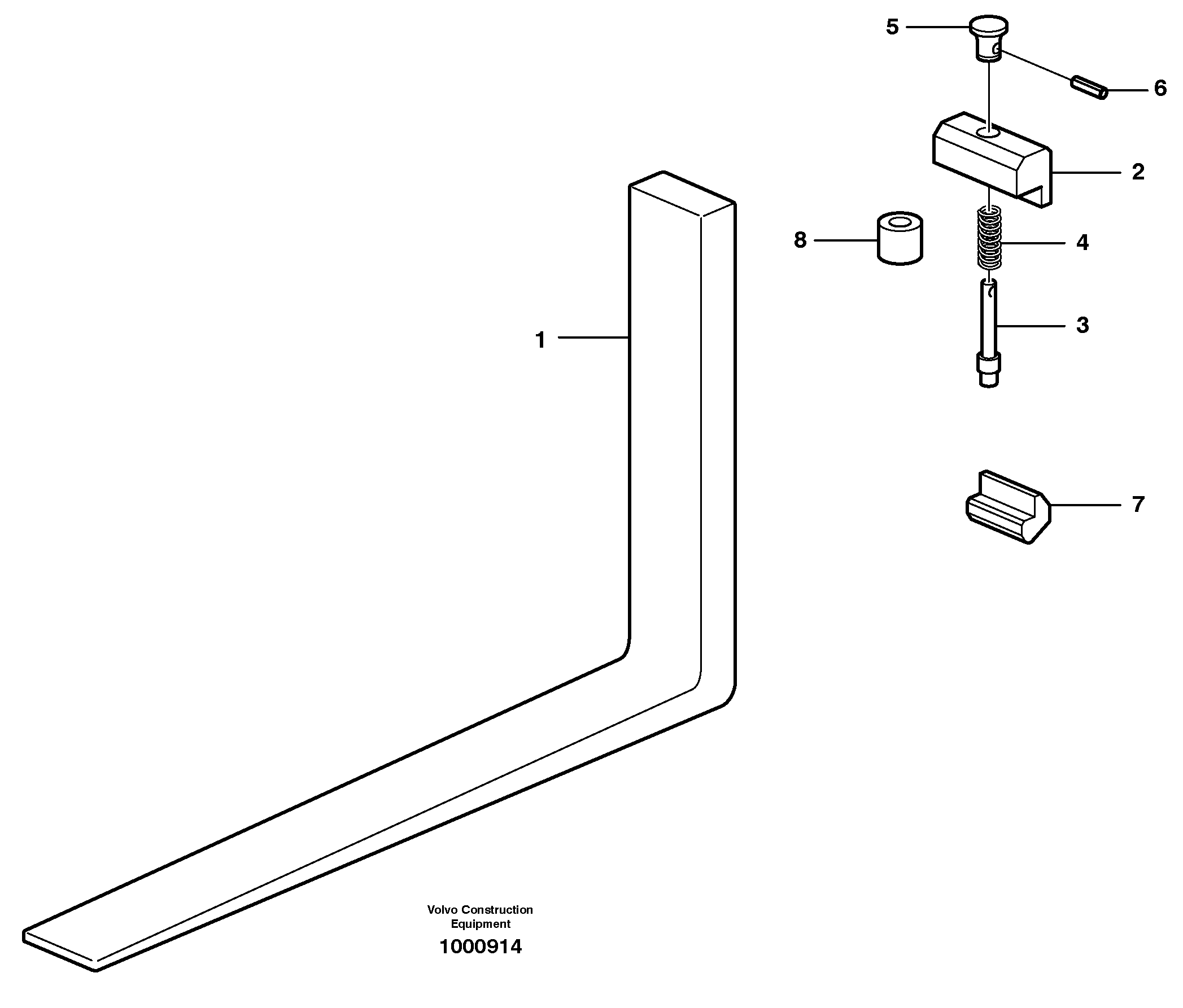 Схема запчастей Volvo L160 - 36017 Fork tines ATTACHMENTS ATTACHMENTS MISCELLANEOUS