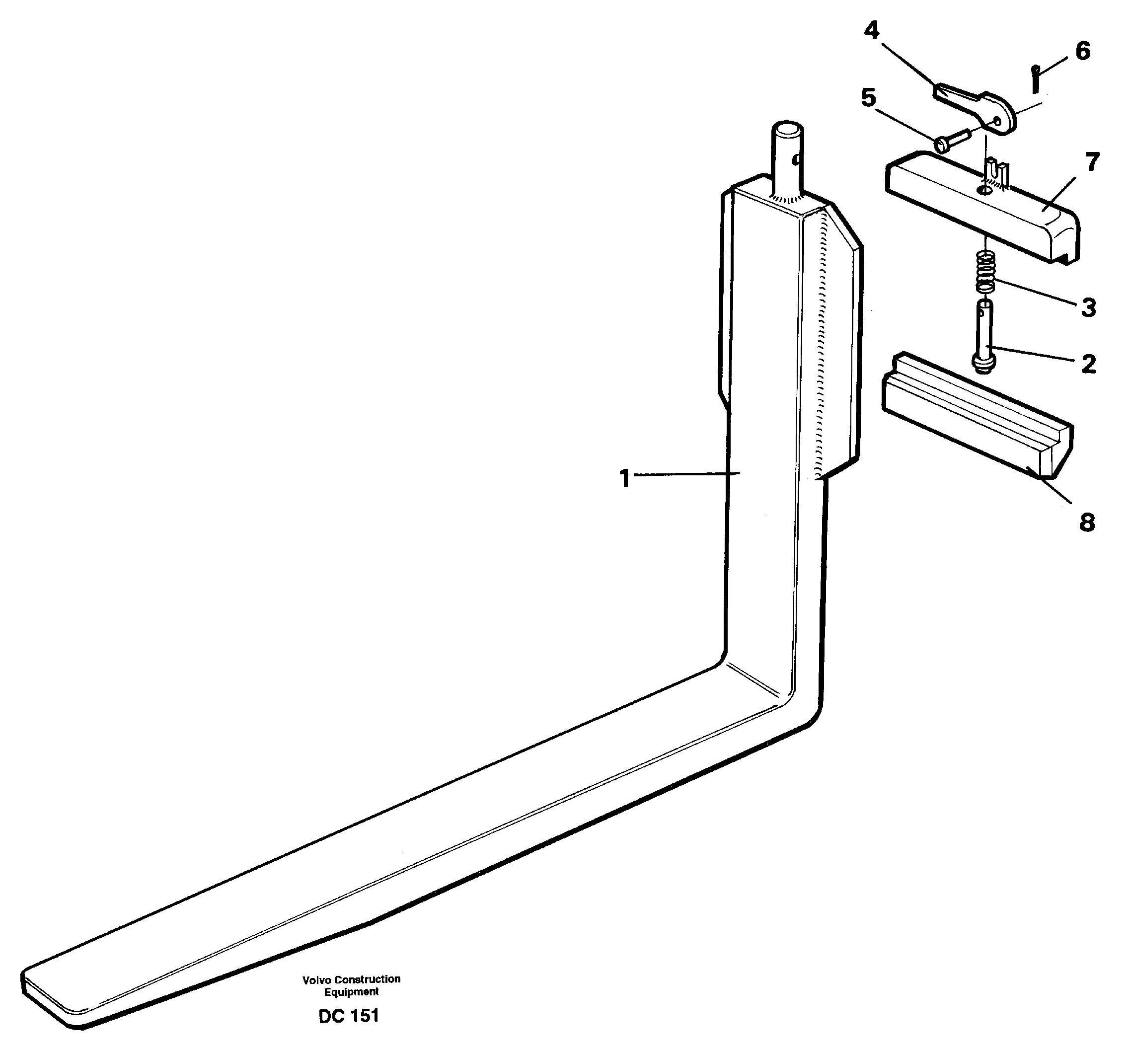 Схема запчастей Volvo L160 - 56695 Fork tines ATTACHMENTS ATTACHMENTS MISCELLANEOUS