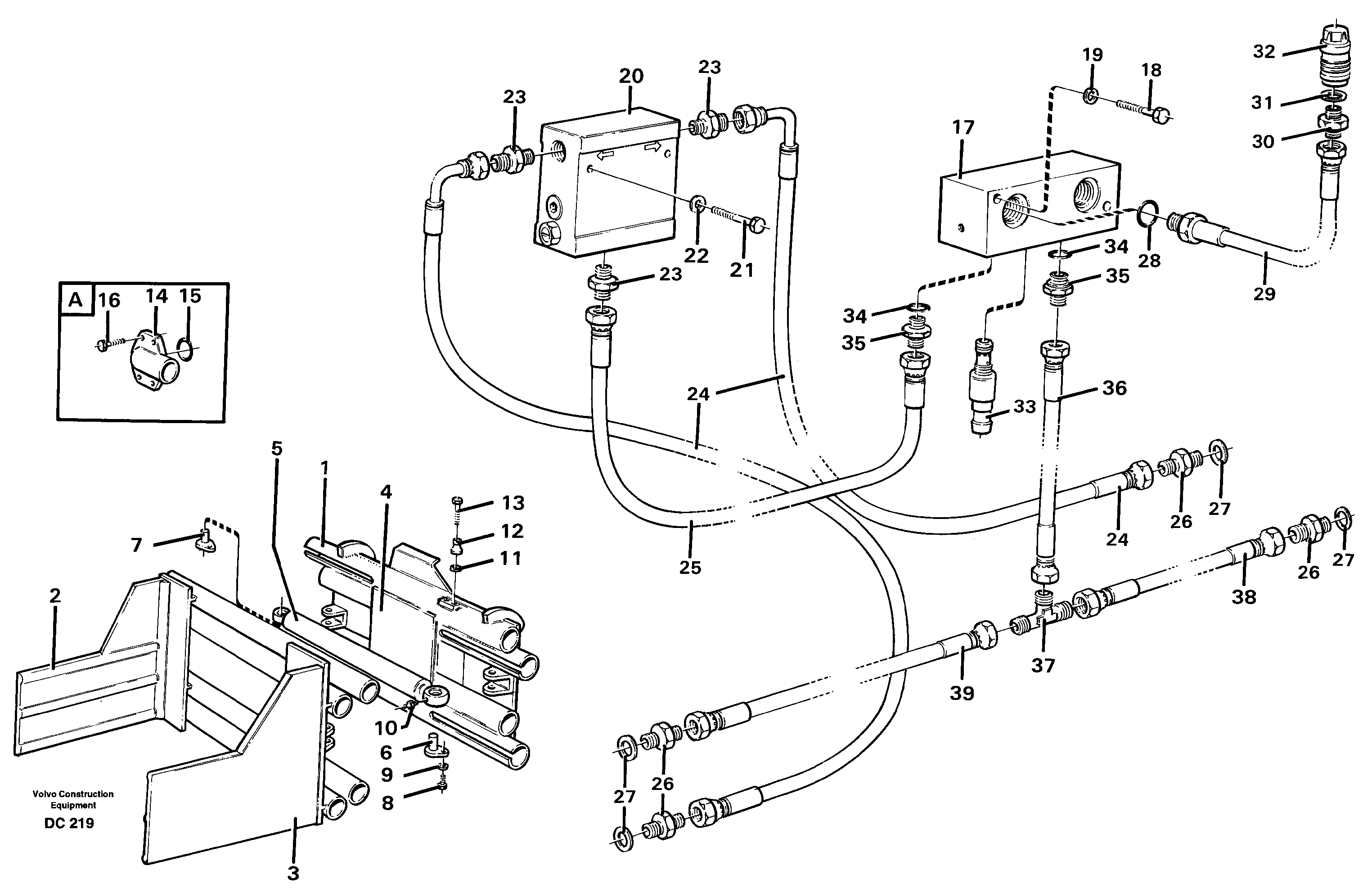 Схема запчастей Volvo L160 - 60230 Hydraulic bale clamp ATTACHMENTS ATTACHMENTS MISCELLANEOUS